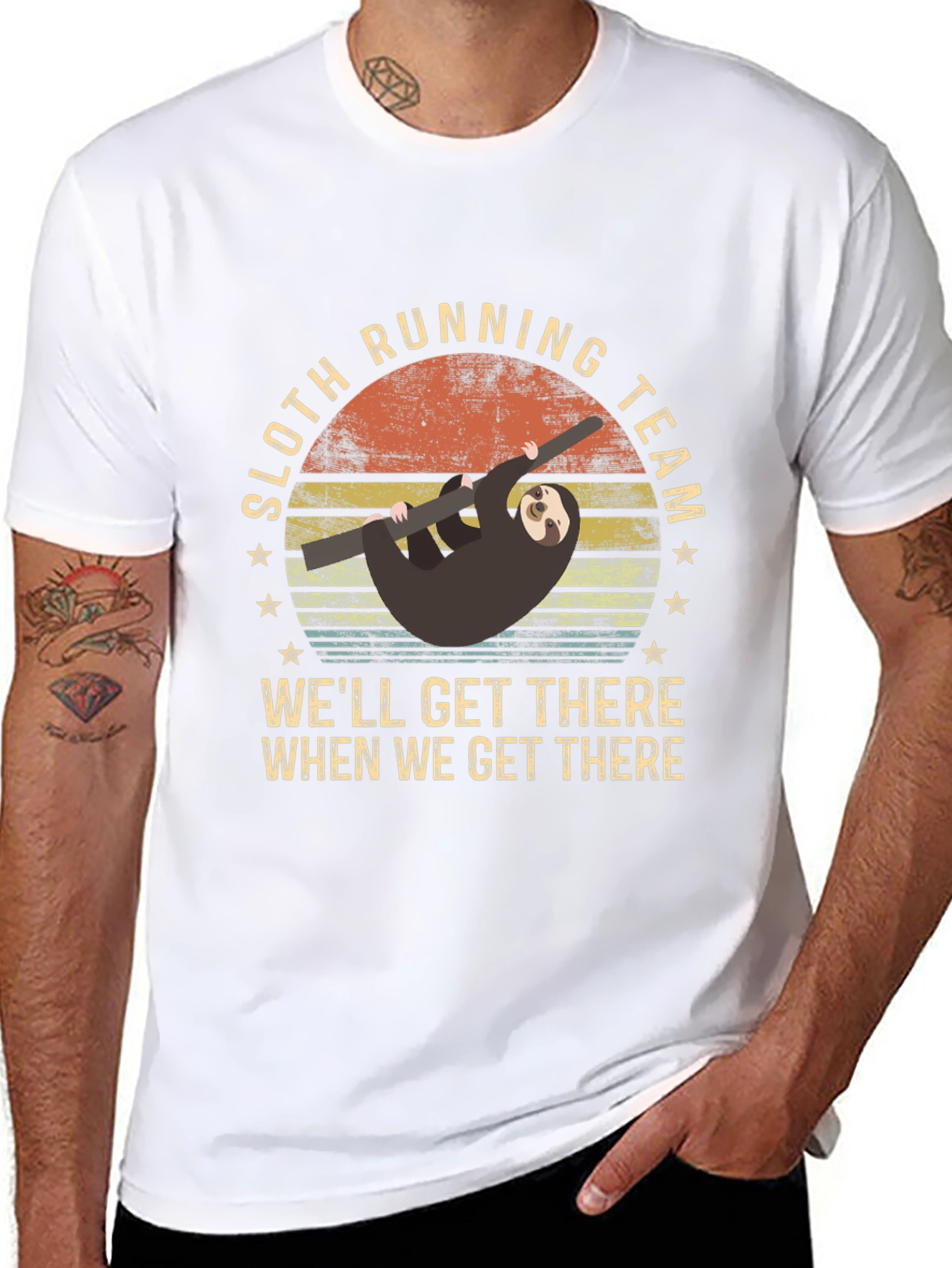 Black Sloth Running Team Men's T-Shirt view 8