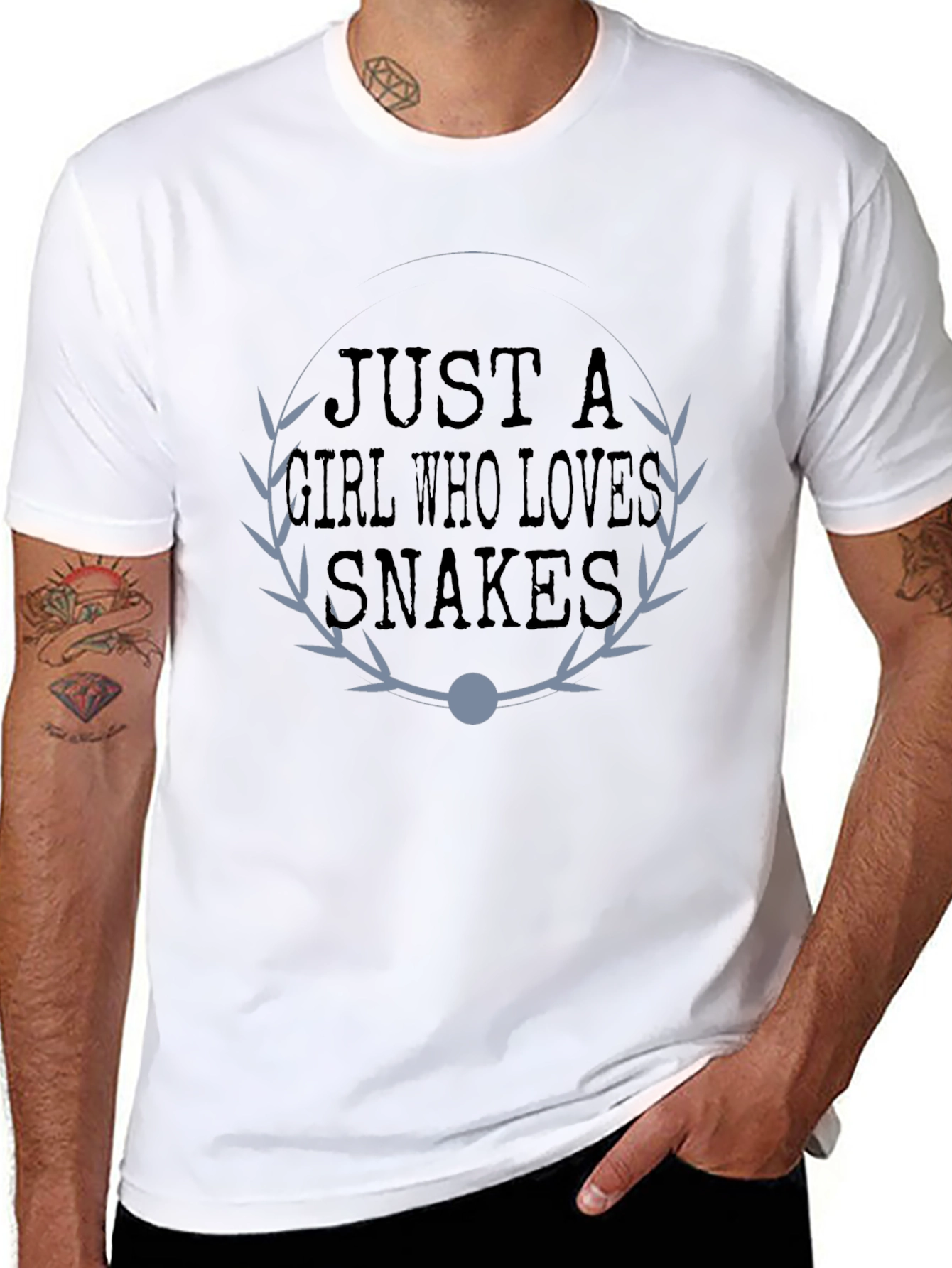 Black Just a Girl Who Loves Snakes - Graphic T-Shirt view 8