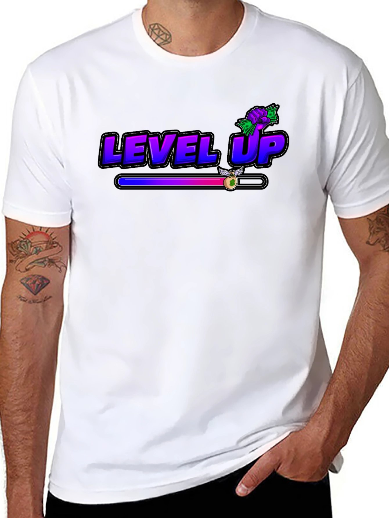 Black Level Up Graphic Tee - Gamer Style view 8