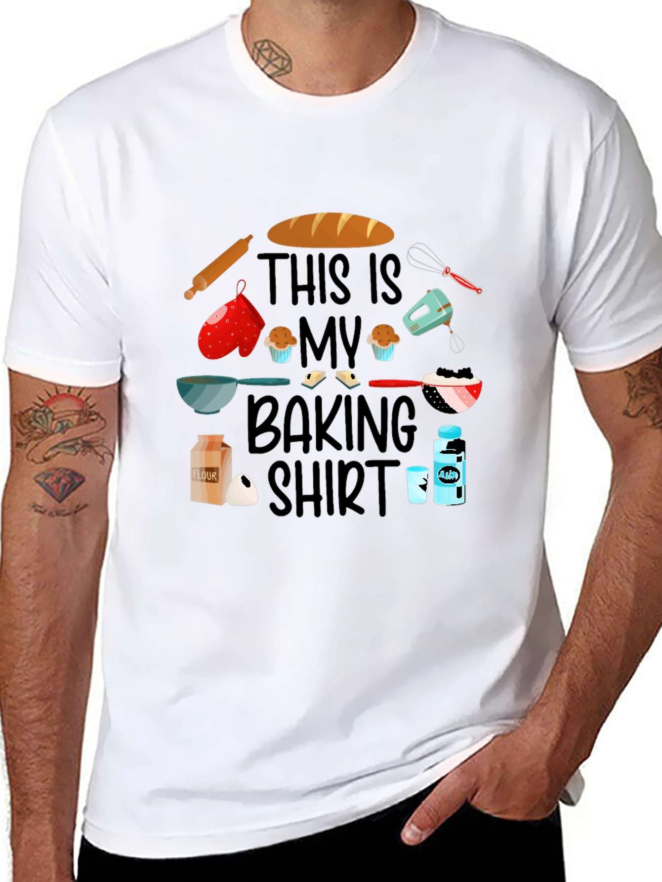 Black This Is My Baking Shirt - Novelty Graphic Tee view 8