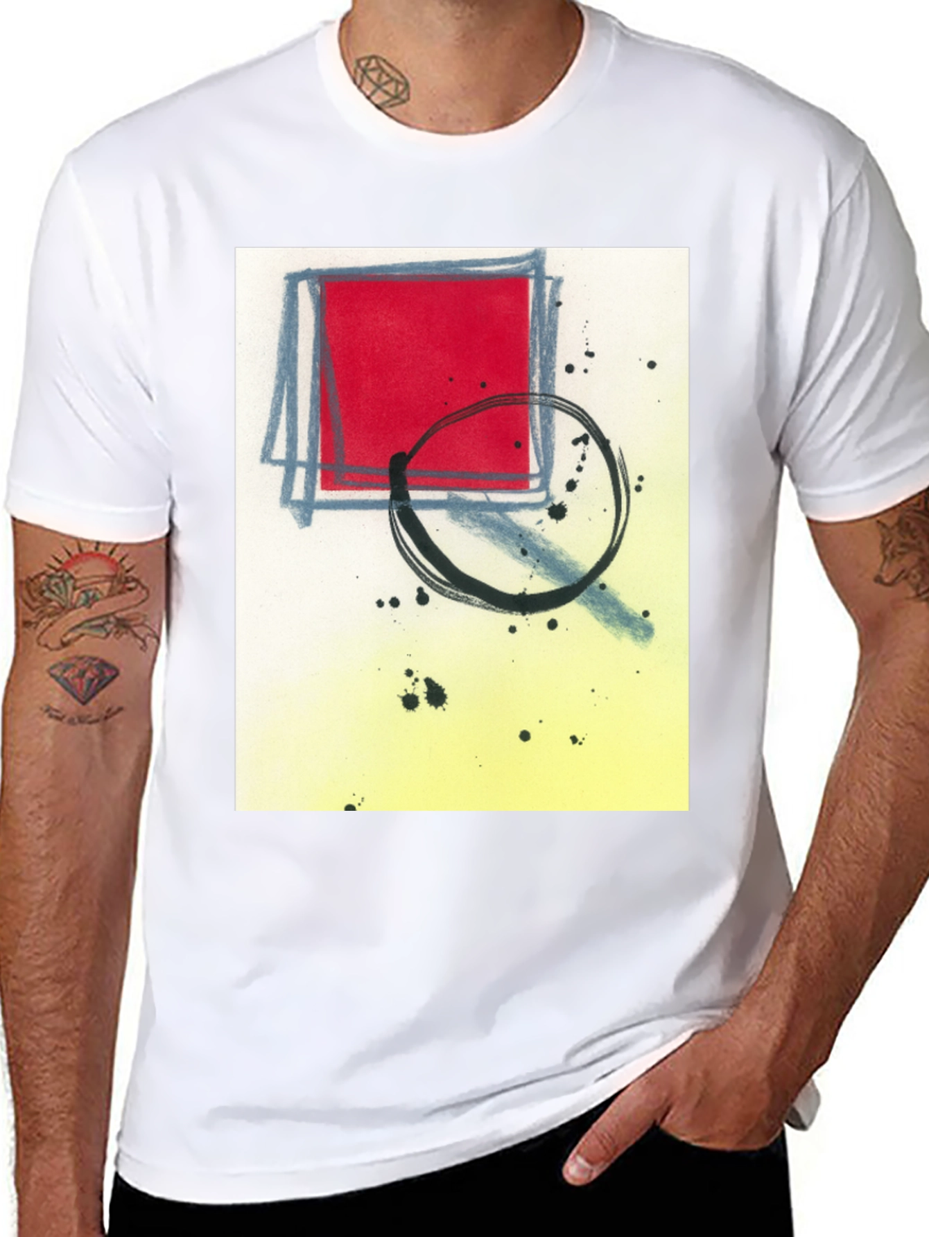Black Abstract Graphic T-Shirt - Modern Art Tee view 8
