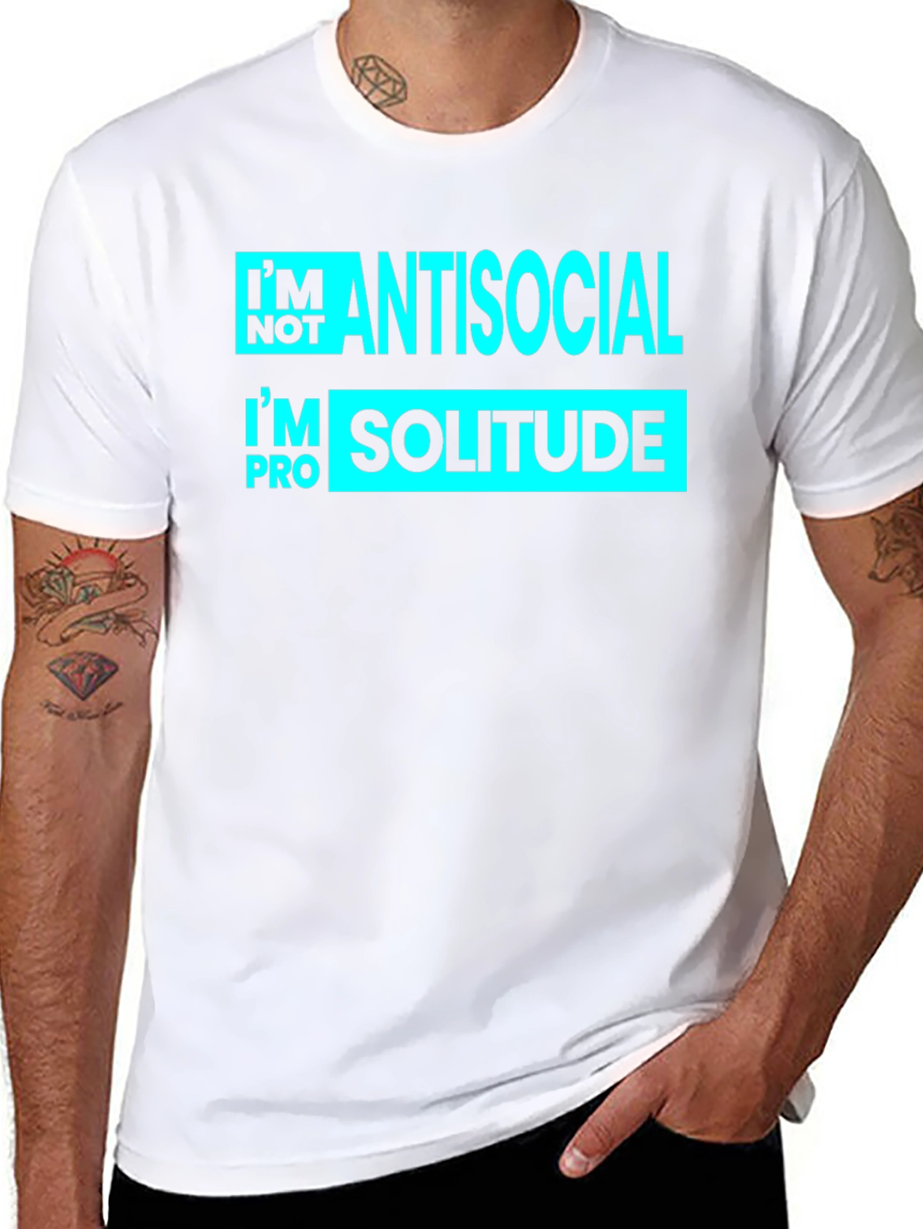 Black Antisocial Solitude Graphic T-Shirt view 8