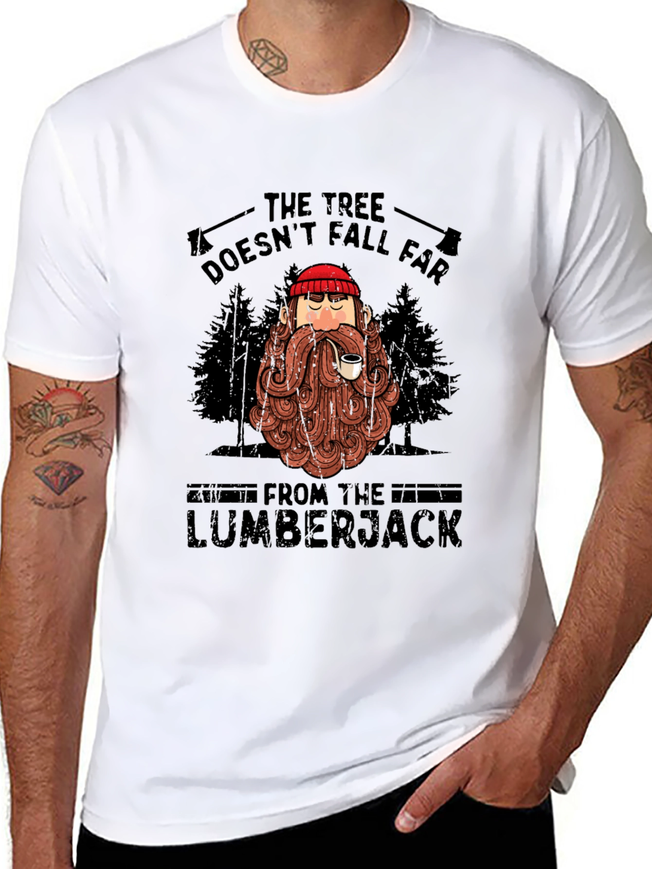 Black The Tree Doesn't Fall Far T-Shirt view 8