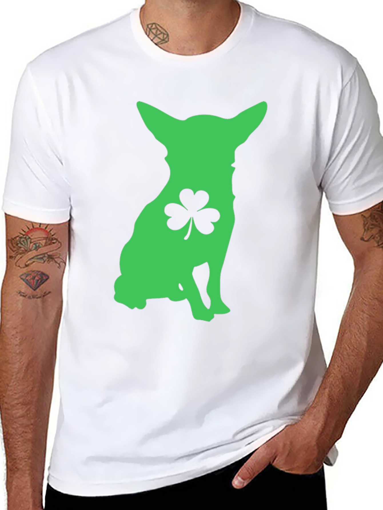 Black St. Patrick's Day Dog T-Shirt view 8