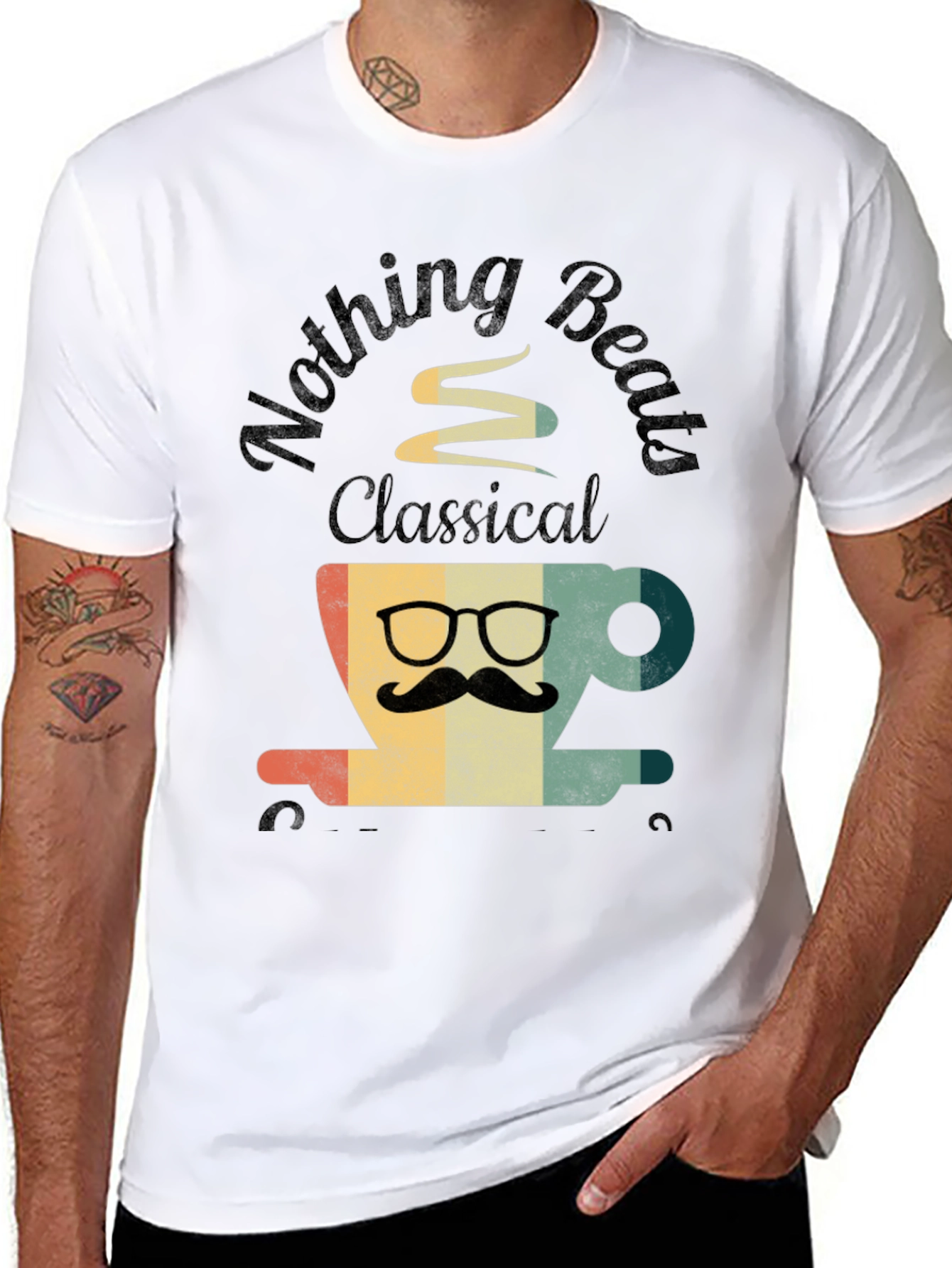 Black Nothing Beats Classical Coffee T-Shirt view 8