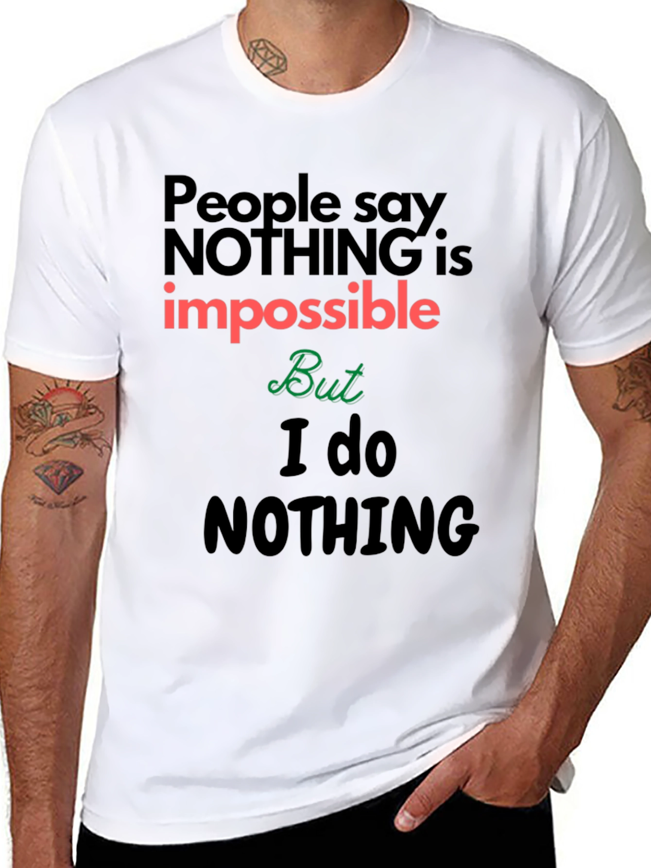 Black Impossible Nothing Statement T-Shirt view 8