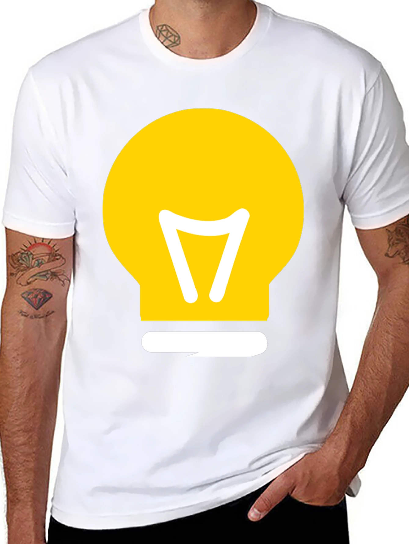 Black Idea Bulb Graphic T-Shirt - Black Cotton Tee view 8