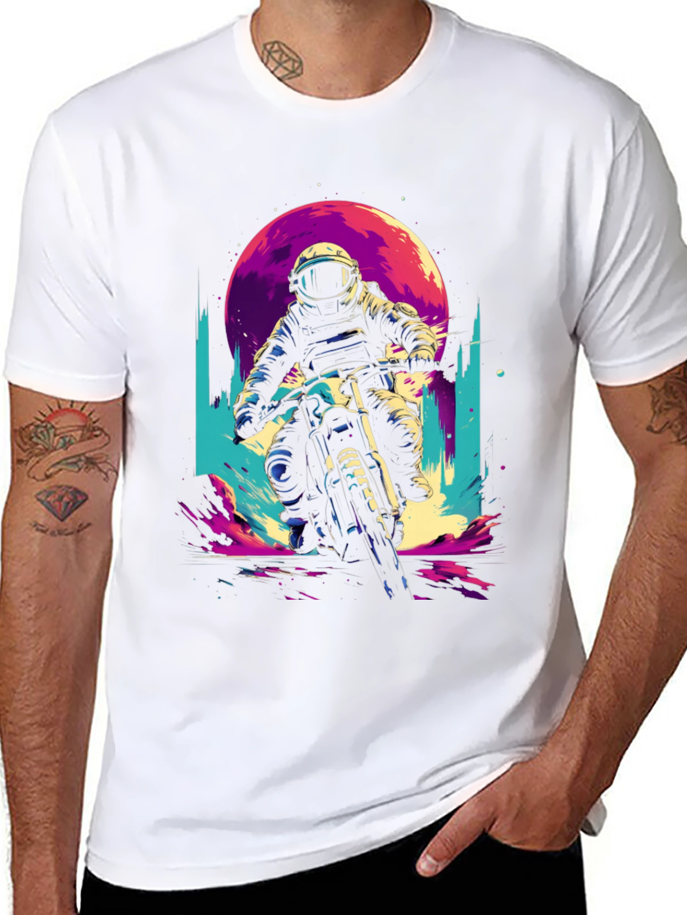 Black Retro Space Rider T-Shirt - Adventure Awaits! view 8