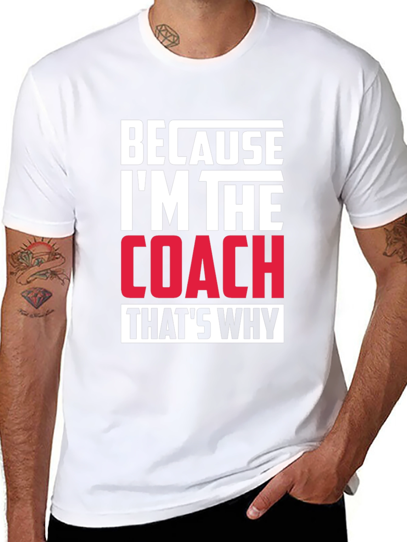 Black Because I'm The Coach That's Why T-Shirt view 8