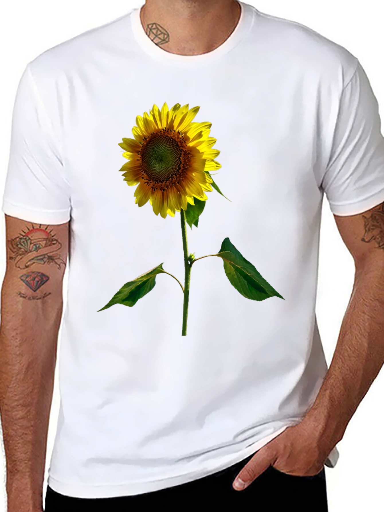 Black Sunflower Graphic Black Tee view 8