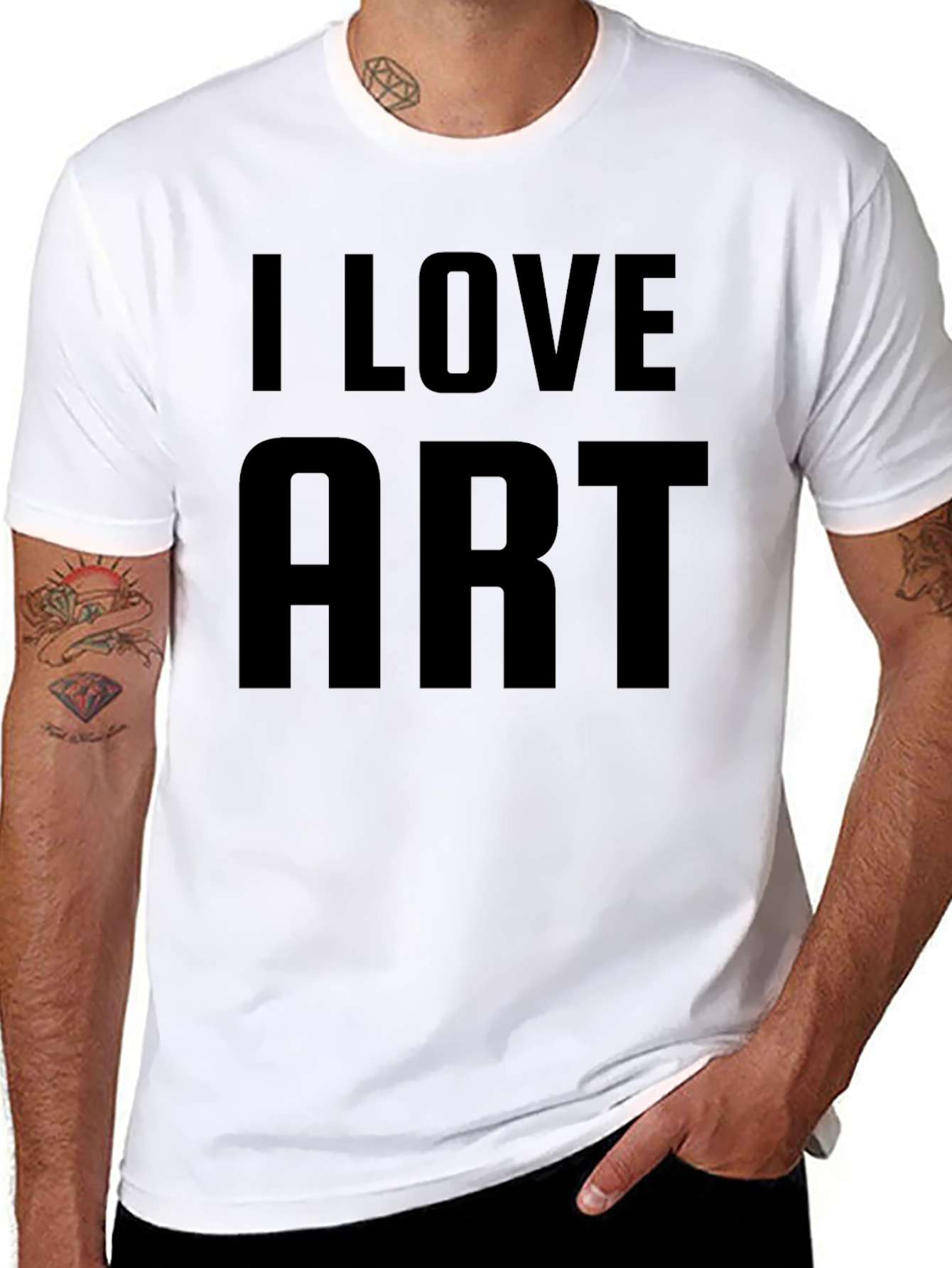 Black I Love Art Graphic T-Shirt view 8