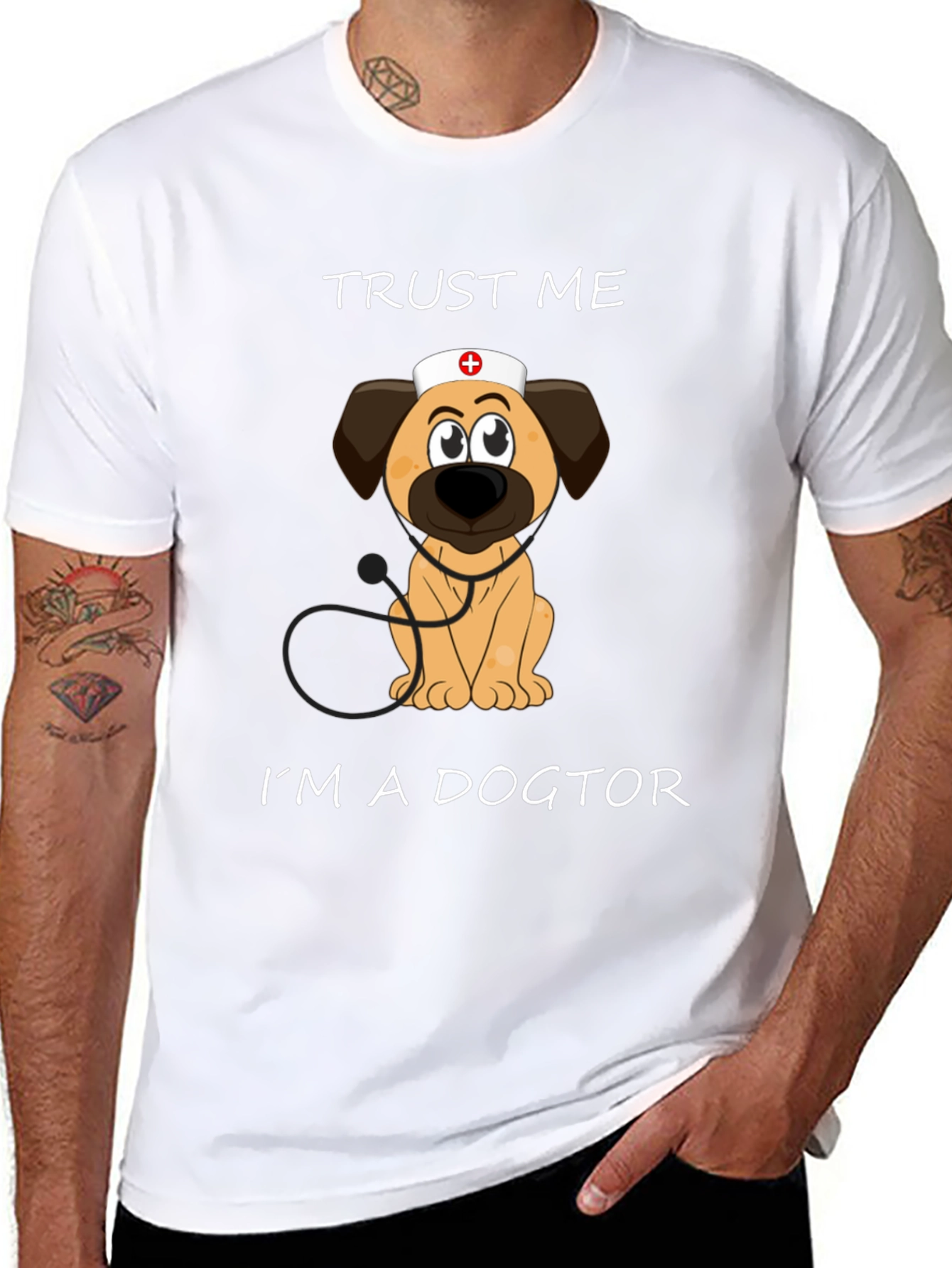 Black Trust Me I'm A Dogtor T-Shirt view 8