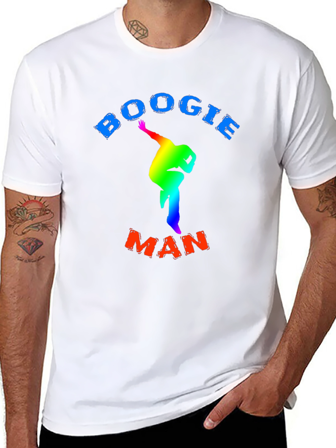 Black Boogie Man T-Shirt - Rainbow Dancer view 8