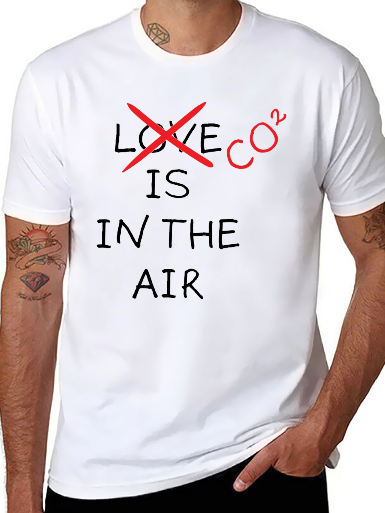 Black Love is CO2 in the Air T-Shirt - Environmental Tee view 8