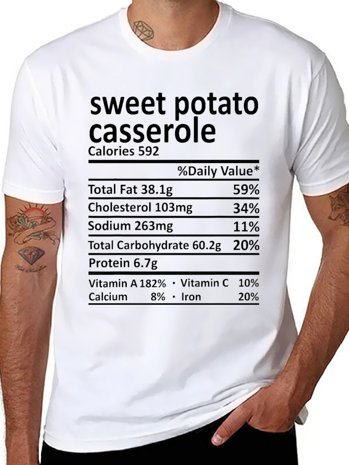 Black Sweet Potato Casserole Nutrition Facts T-Shirt view 8