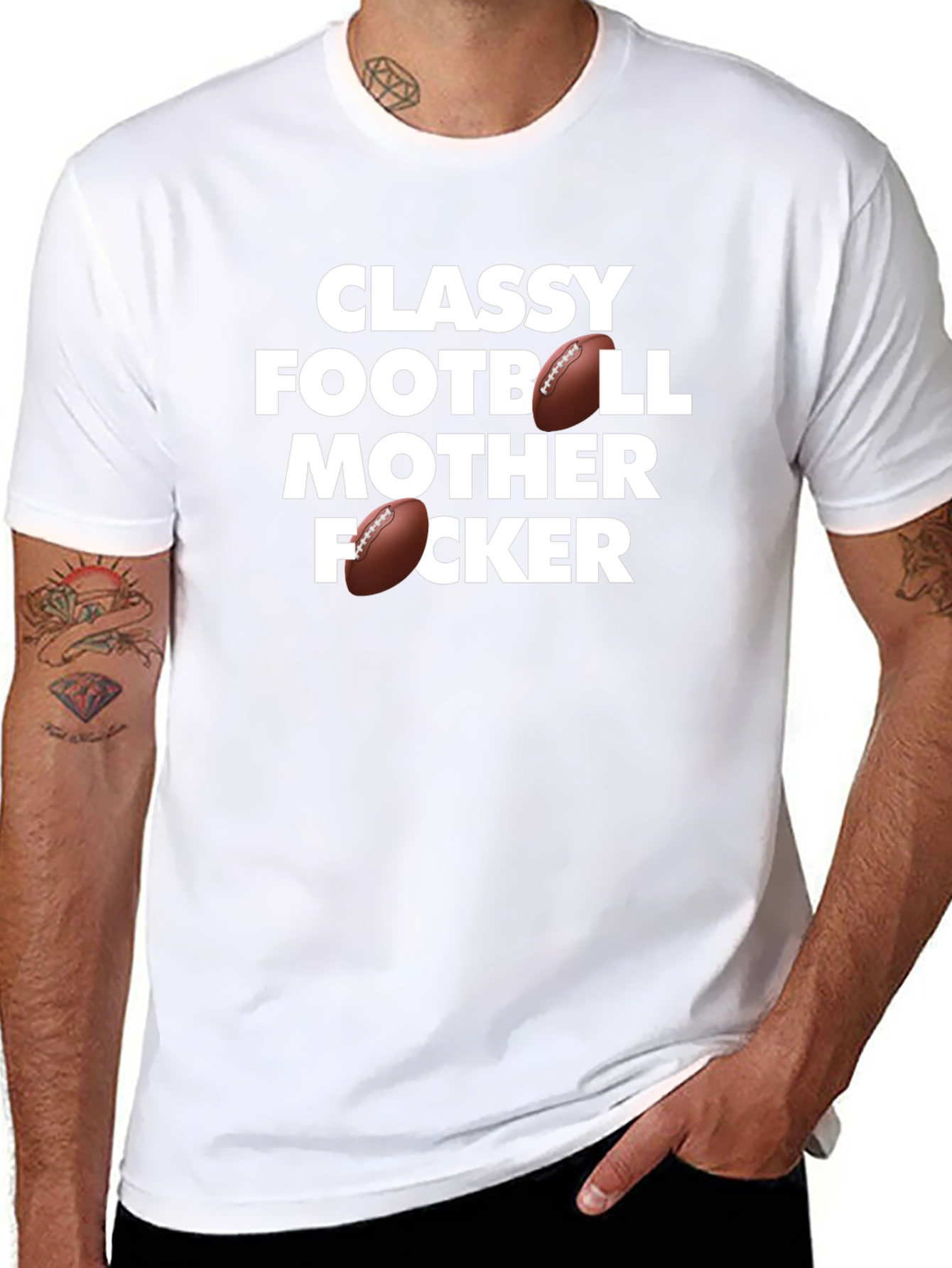 Black Classy Football Mother F'er T-Shirt view 8