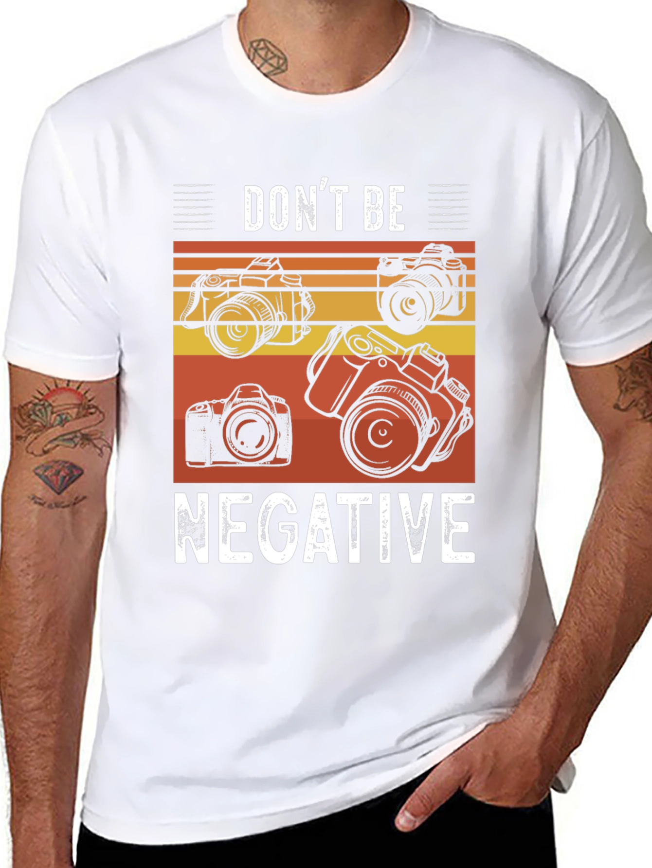Black Don't Be Negative Camera Graphic Tee view 8