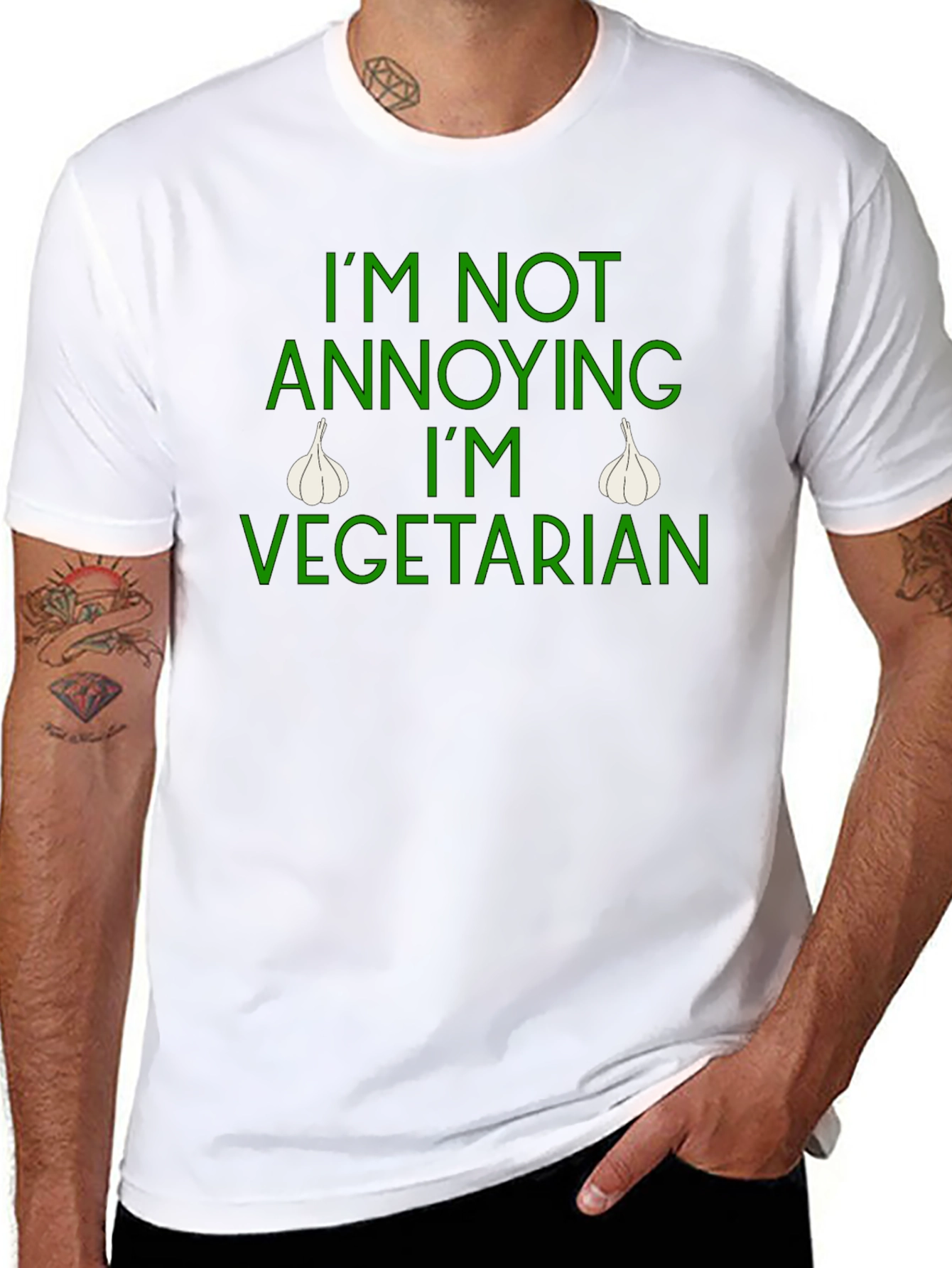 Black Funny Vegetarian T-Shirt view 8