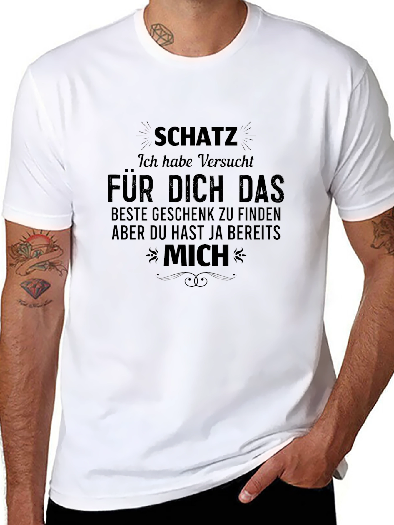 Black Humorous "SchatZ" Graphic T-Shirt view 8