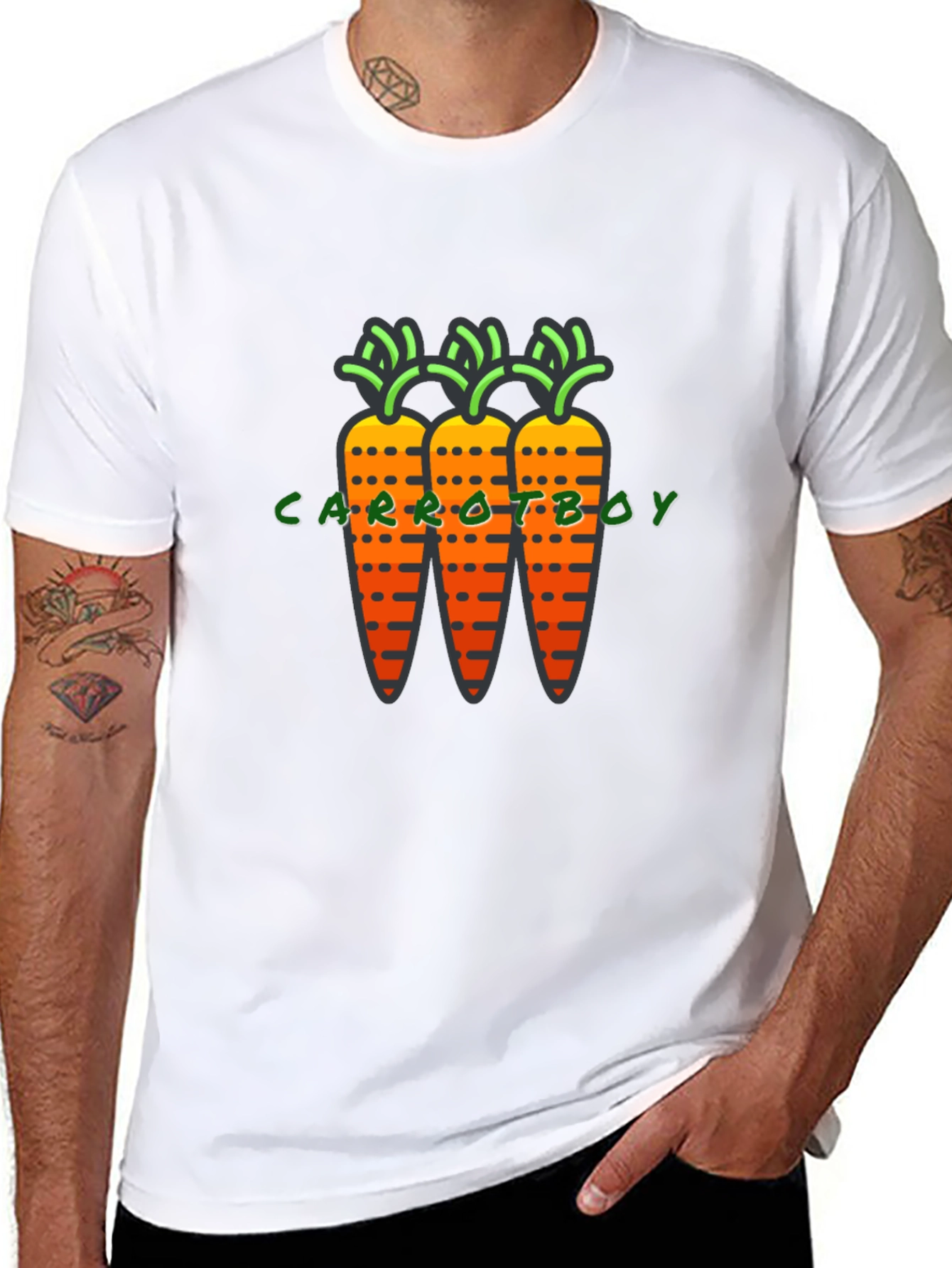 Black Carrot Boy Graphic T-Shirt - Quirky & Fun view 8