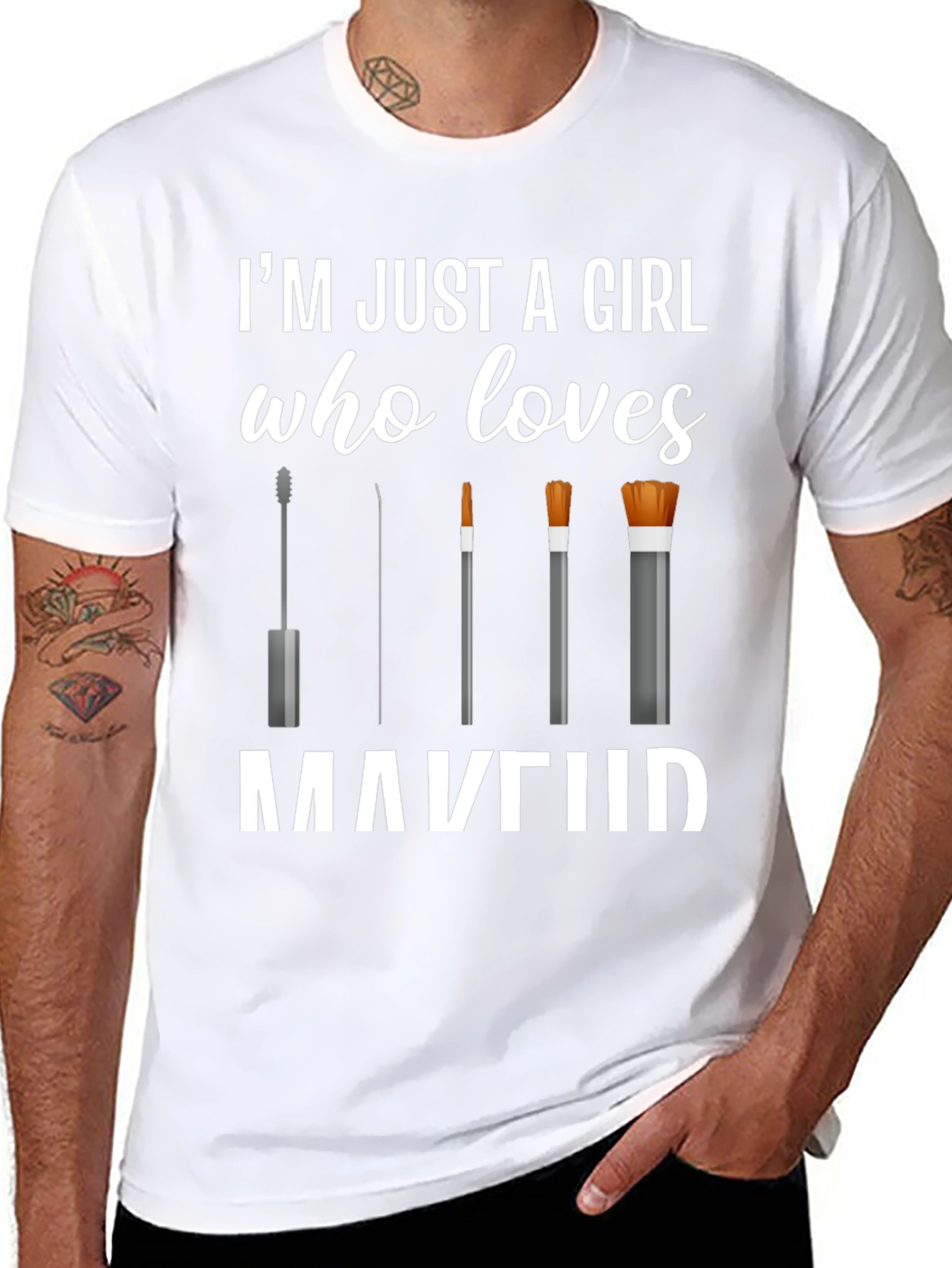 Black Makeup Lover T-Shirt - Just a Girl Who Loves Makeup view 8