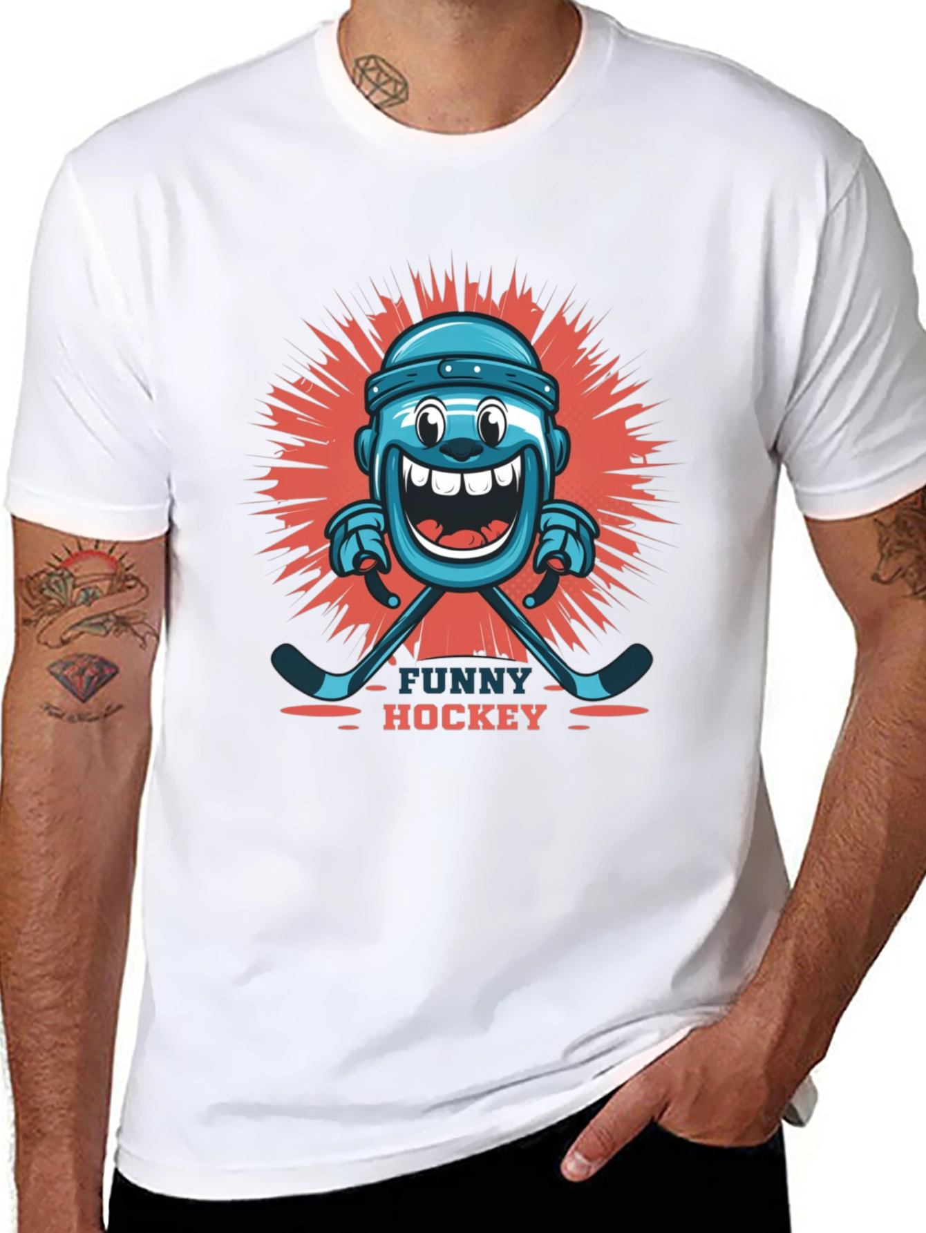 Black Funny Hockey Graphic T-Shirt view 8