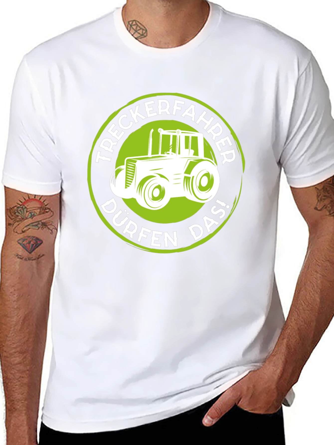 Black Treckerfahrer Tractor Graphic T-Shirt view 8