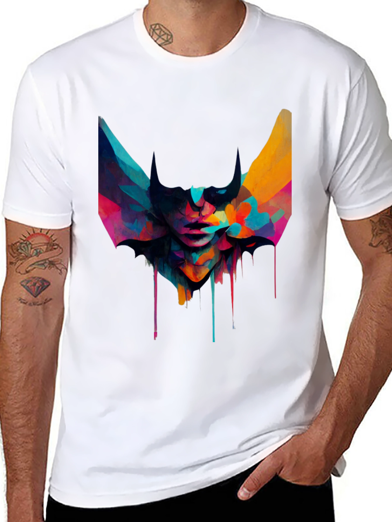 Black Abstract Art Graphic Tee - Modern Unisex T-Shirt view 8