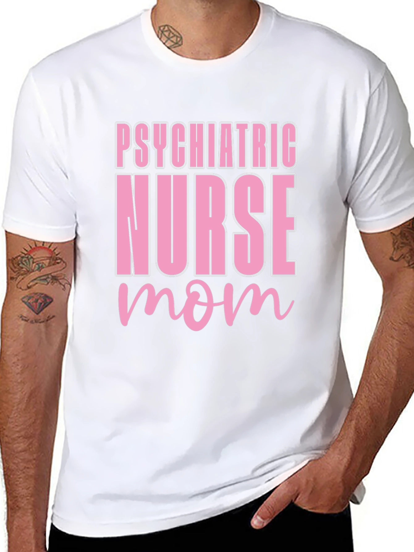 Black Psychiatric Nurse Mom Black T-Shirt view 8