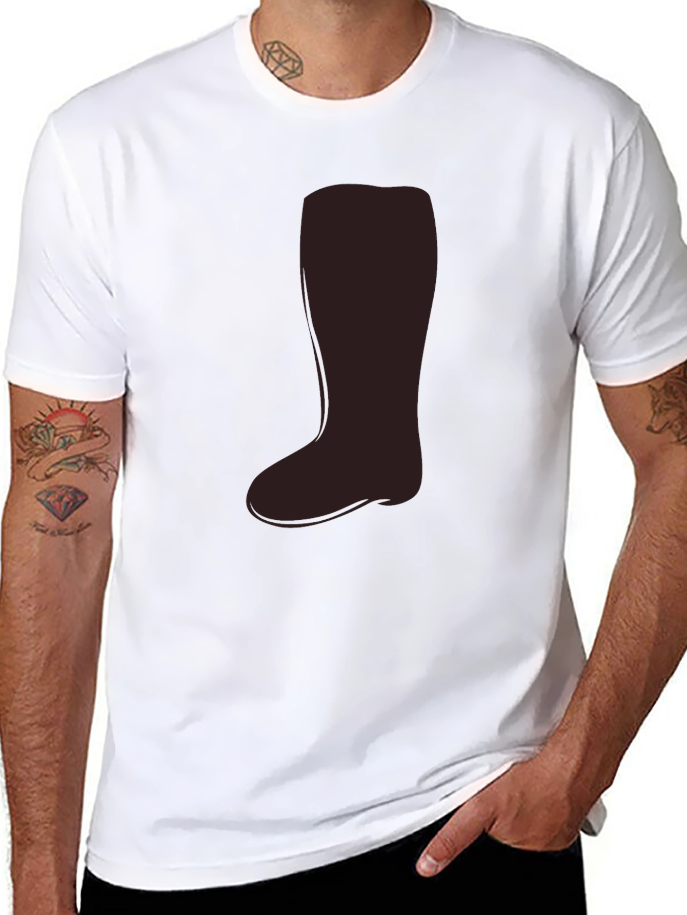 Black Novelty Boot Graphic T-Shirt - Casual Wear view 8