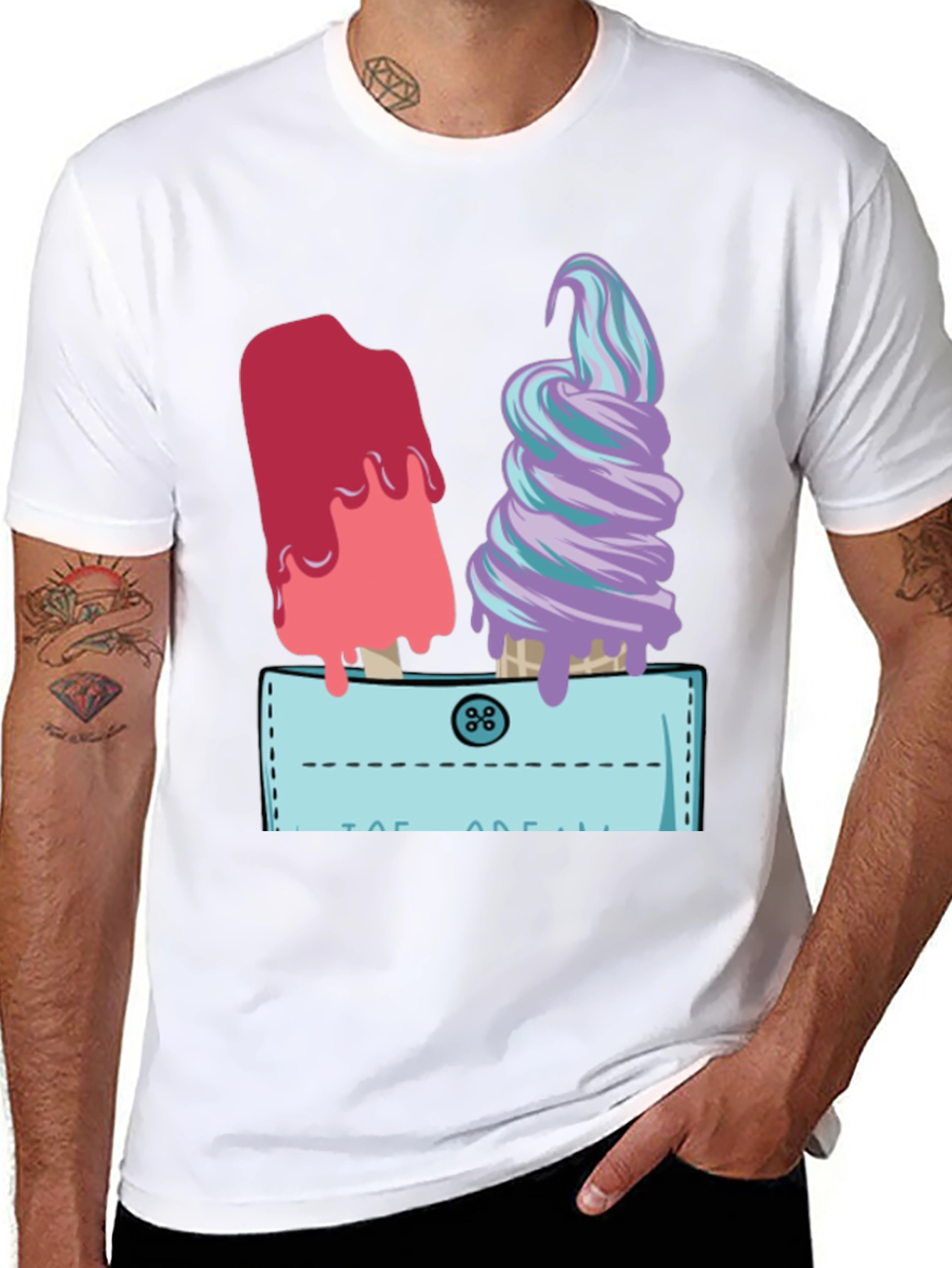 Black Ice Cream Pocket Graphic Tee view 8