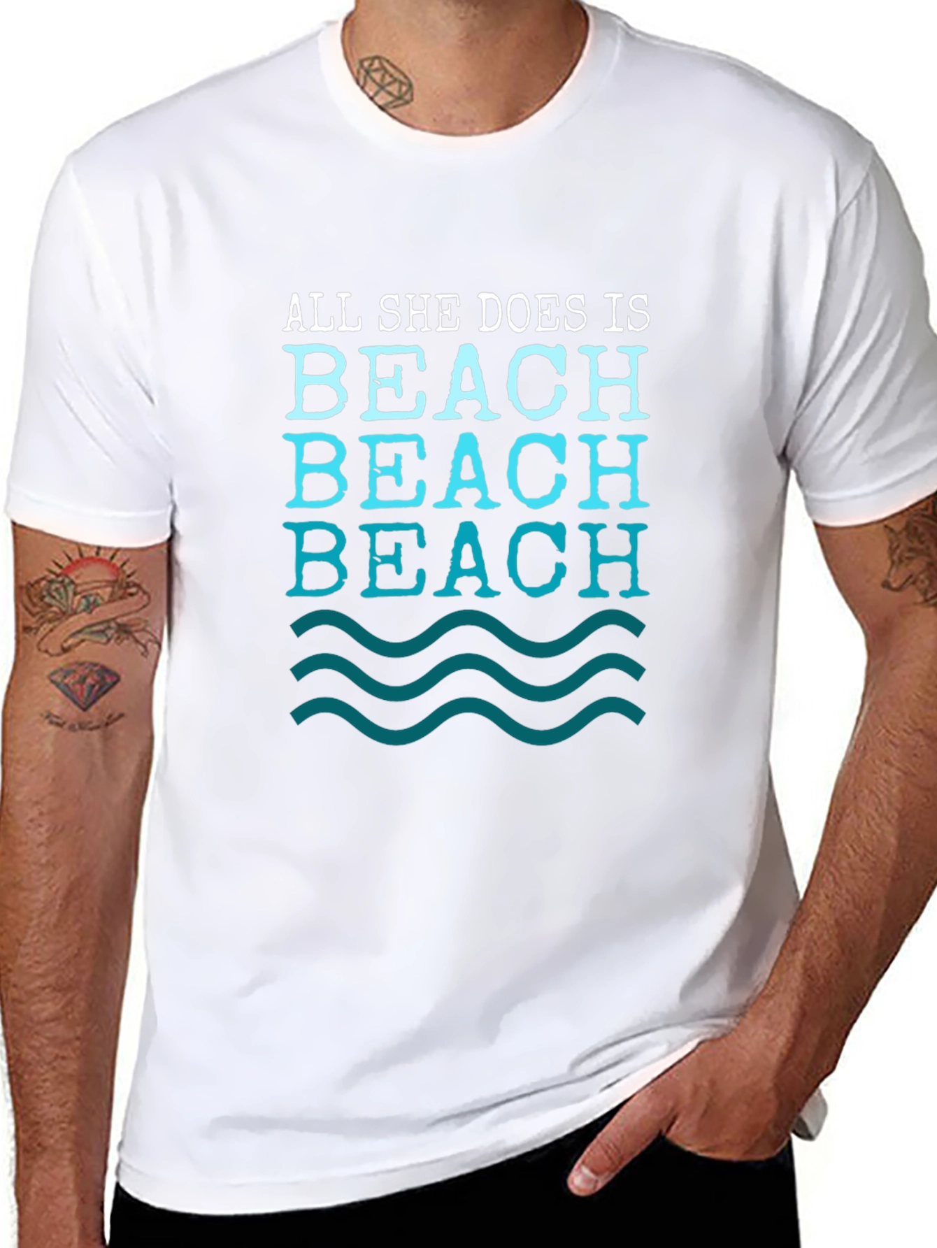 Black Beach Lover Graphic T-Shirt view 8