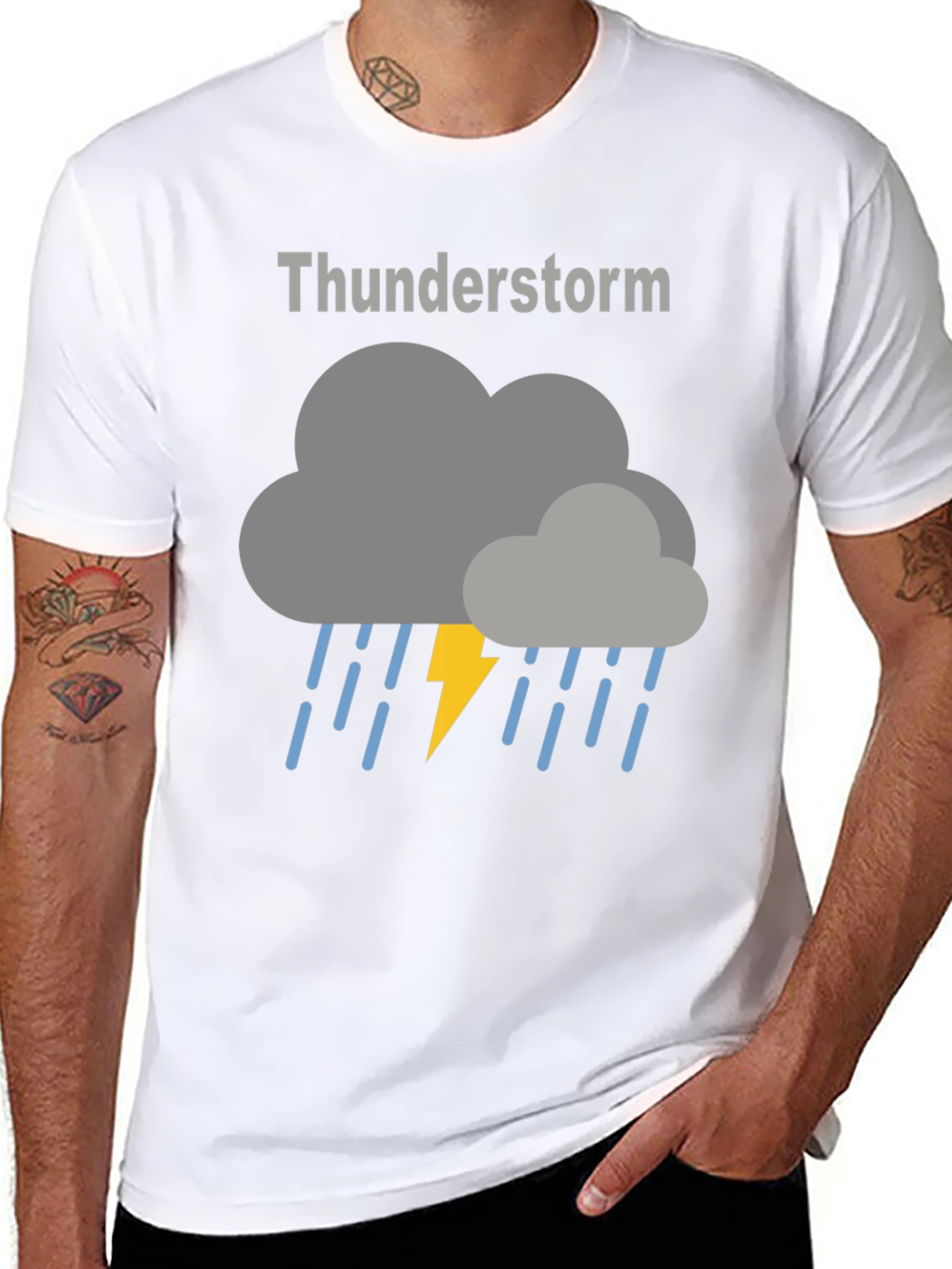 Black Thunderstorm Graphic T-Shirt - Weather Tee view 8