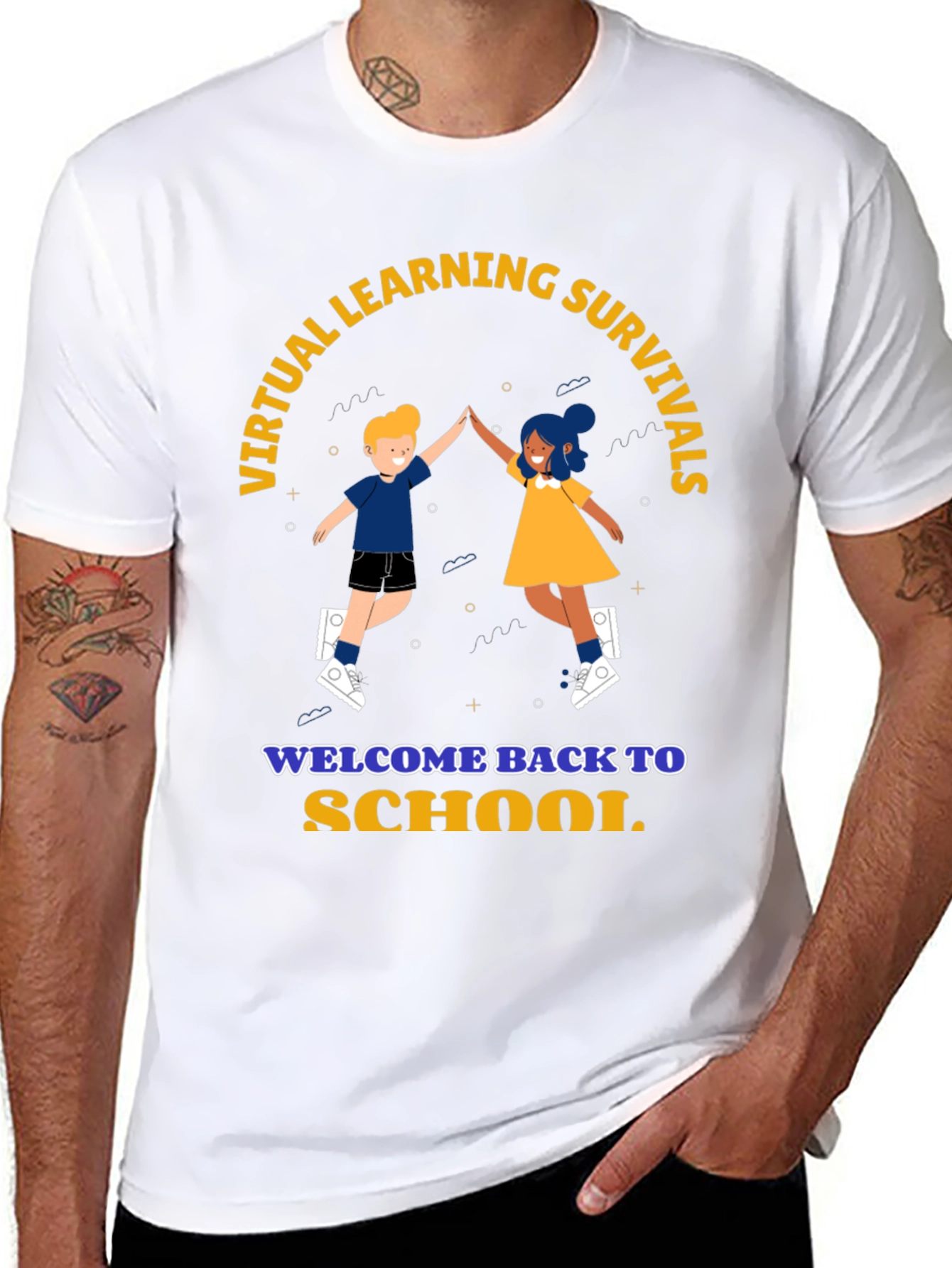 Black Virtual Learning Survival Back To School T-Shirt view 8