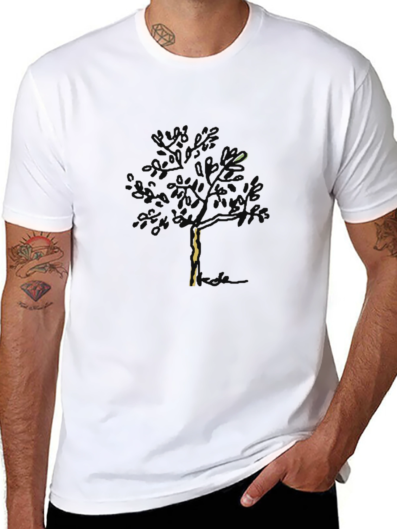 Men's Tree Graphic Black T-Shirt - 8