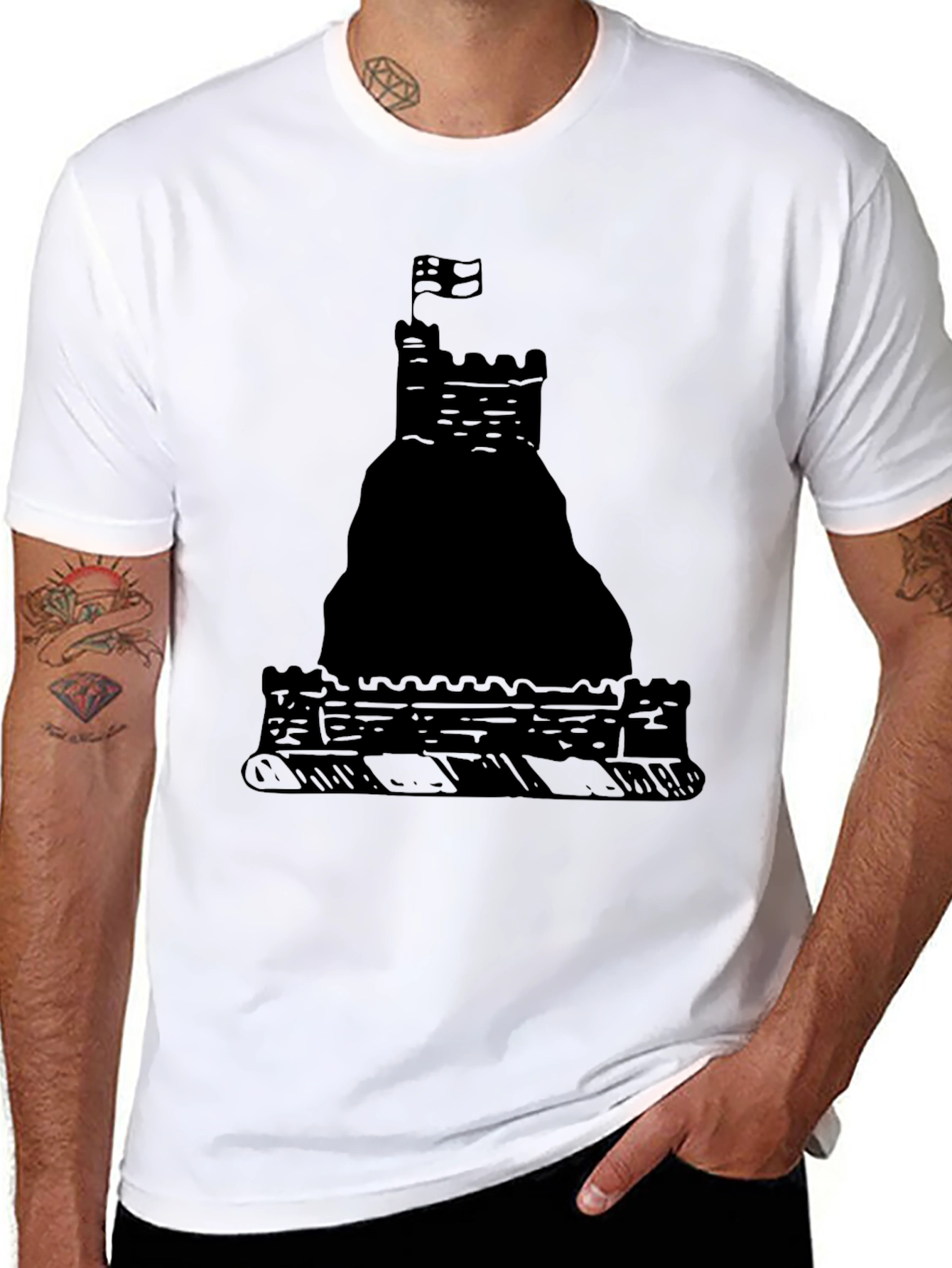 Black Black Castle Graphic Tee view 8