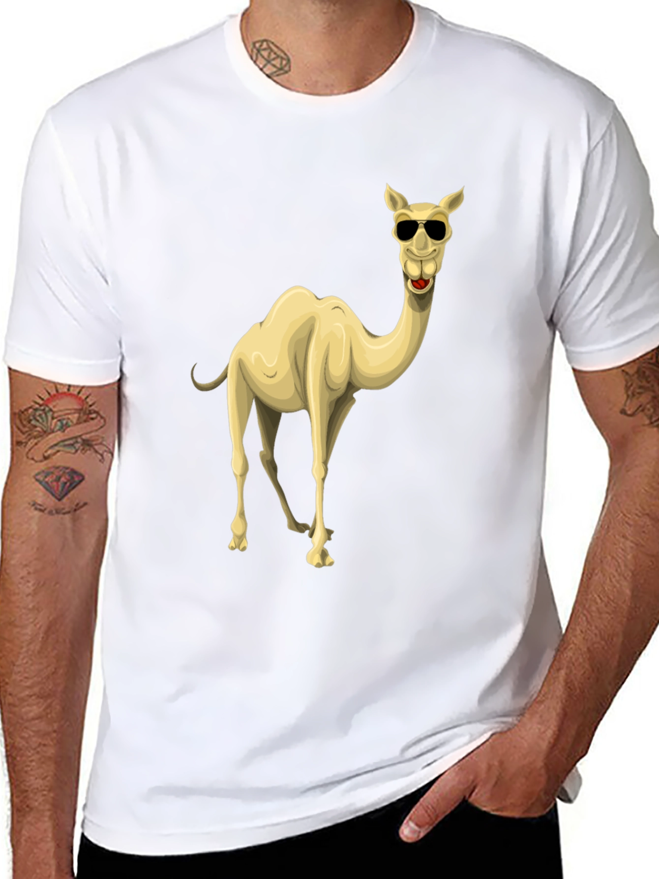 Black Cool Camel Black Graphic T-Shirt view 8