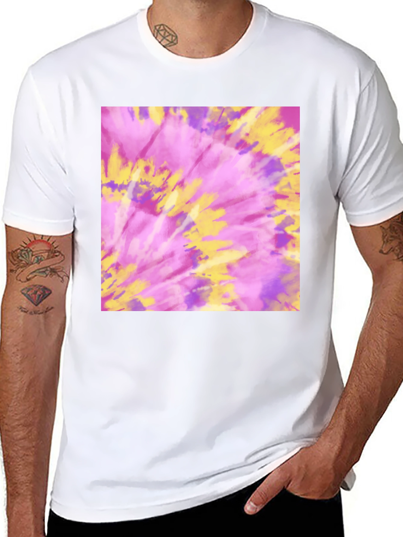 Black Tie-Dye Graphic Tee - Soft & Stylish view 8