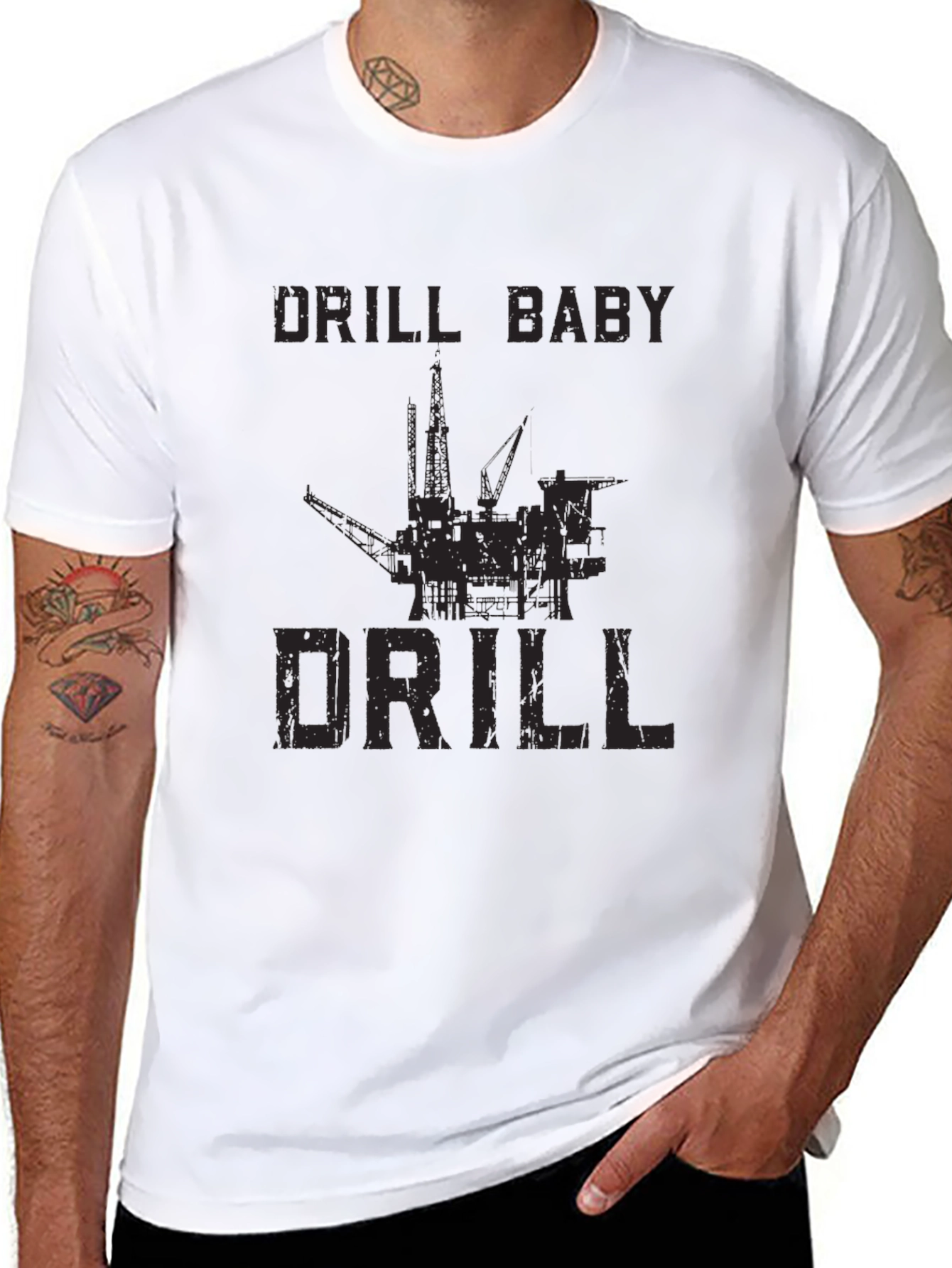 Black Drill Baby Drill Graphic Tee view 8