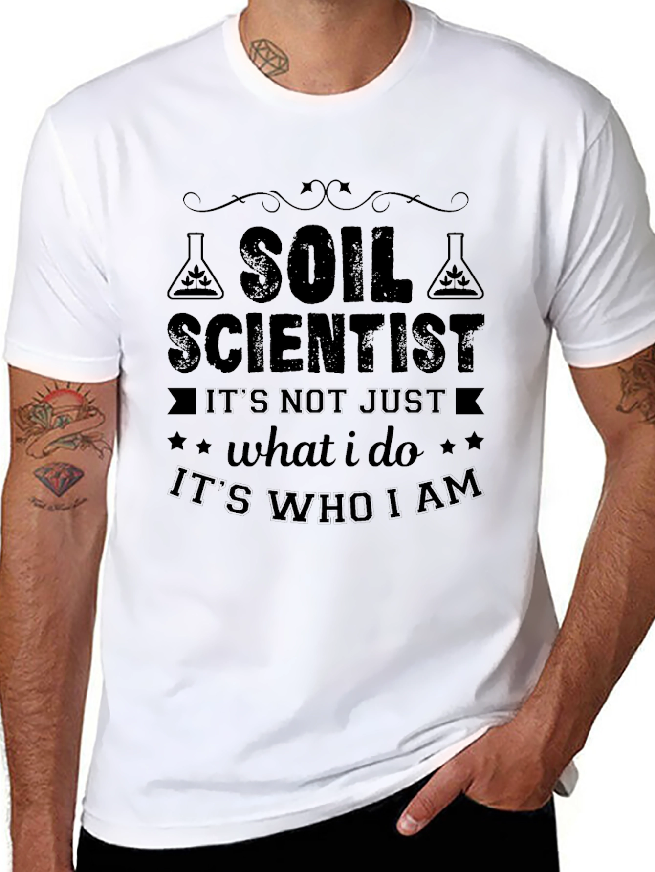 Black Soil Scientist Novelty Graphic T-Shirt view 8