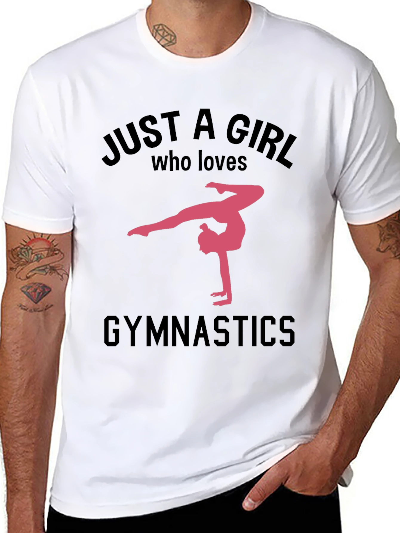 Black Just A Girl Who Loves Gymnastics T-Shirt view 8
