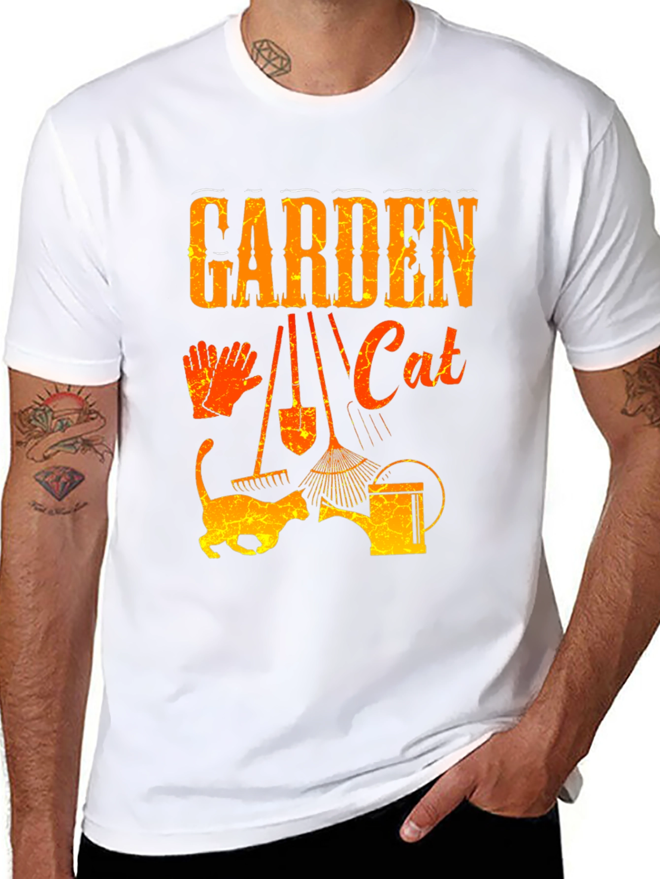 Black Garden Cat T-Shirt - Gardening Lover Tee view 8