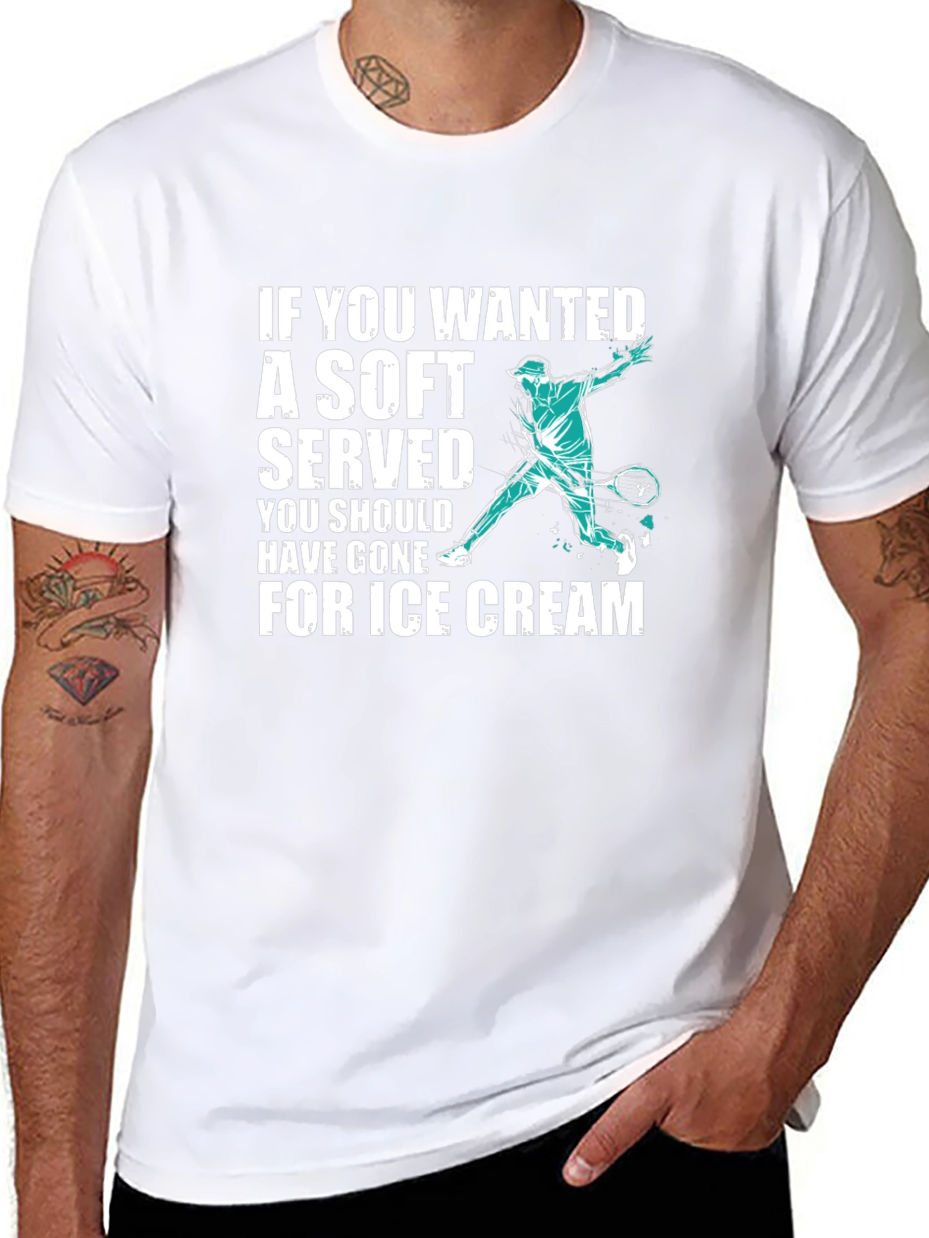 Black Funny Tennis T-Shirt: If You Wanted a Soft Serve view 8