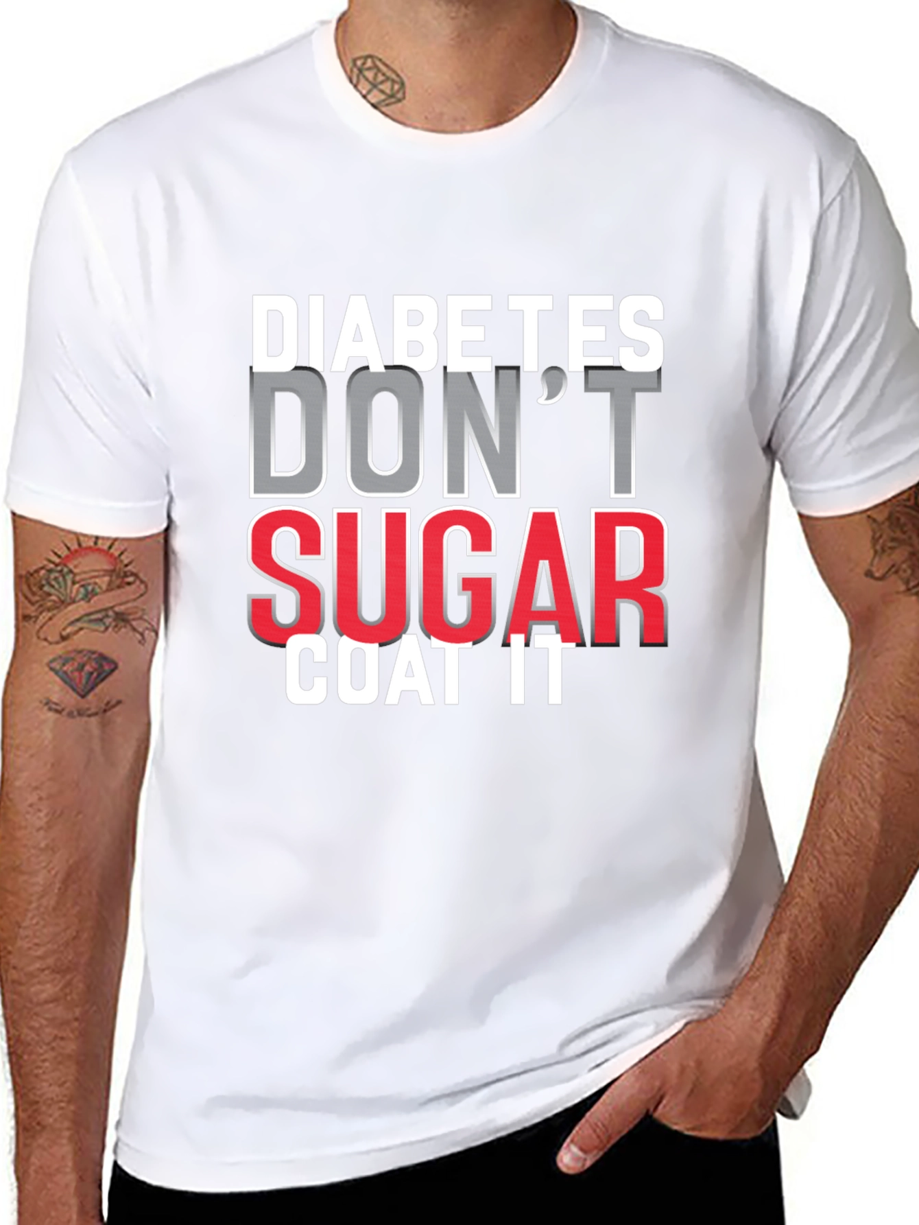 Black Diabetes Don't Sugar Coat It T-Shirt view 8