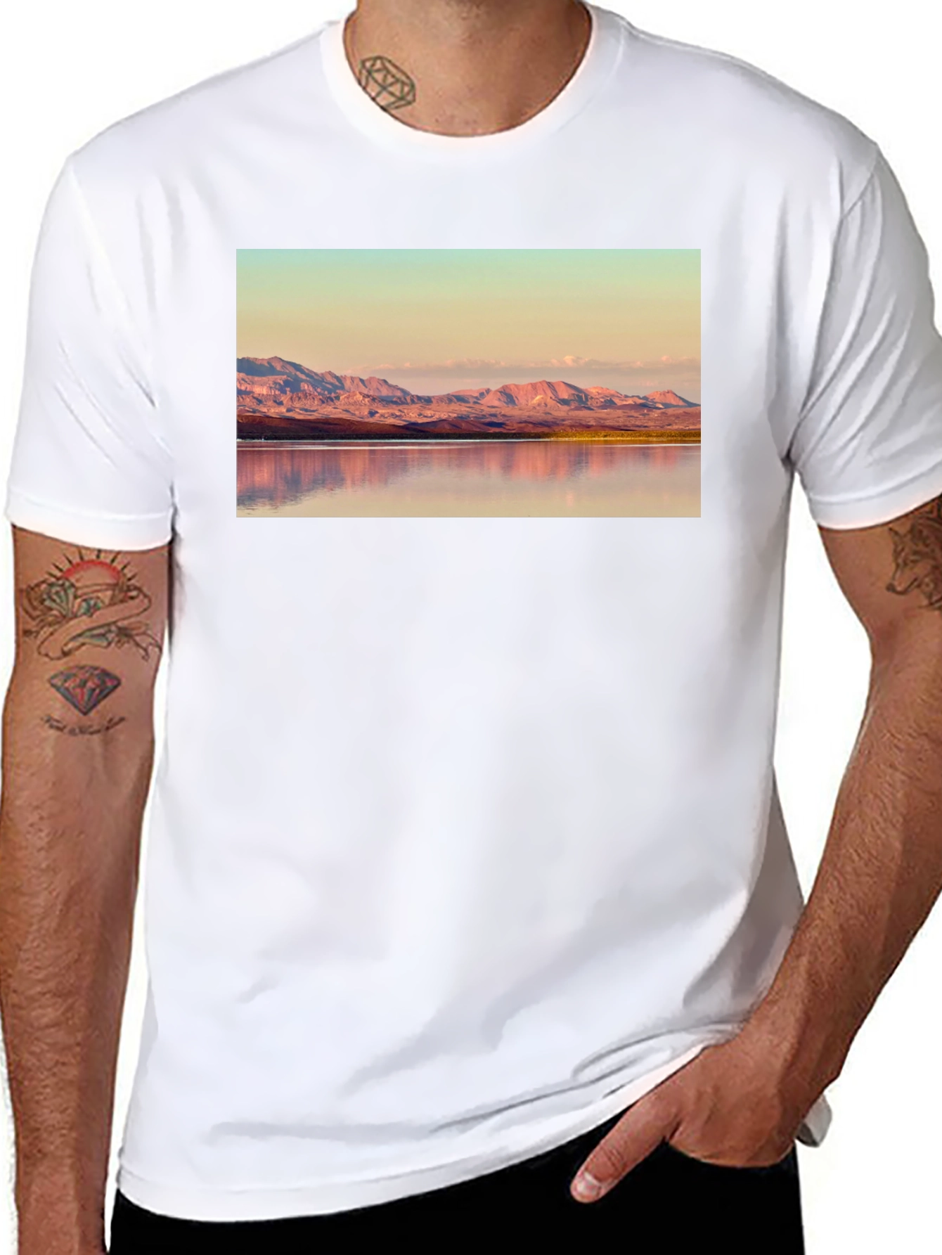 Black Mountain Lake Graphic T-Shirt view 8