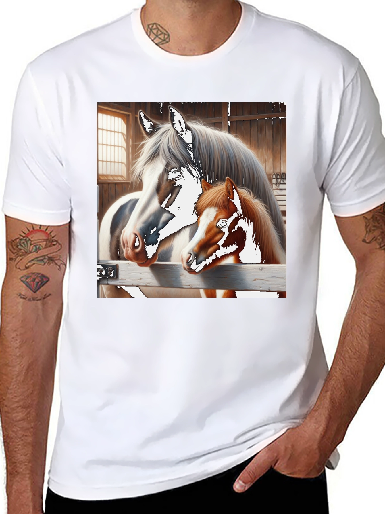 Black Horse and Foal Graphic Tee view 8