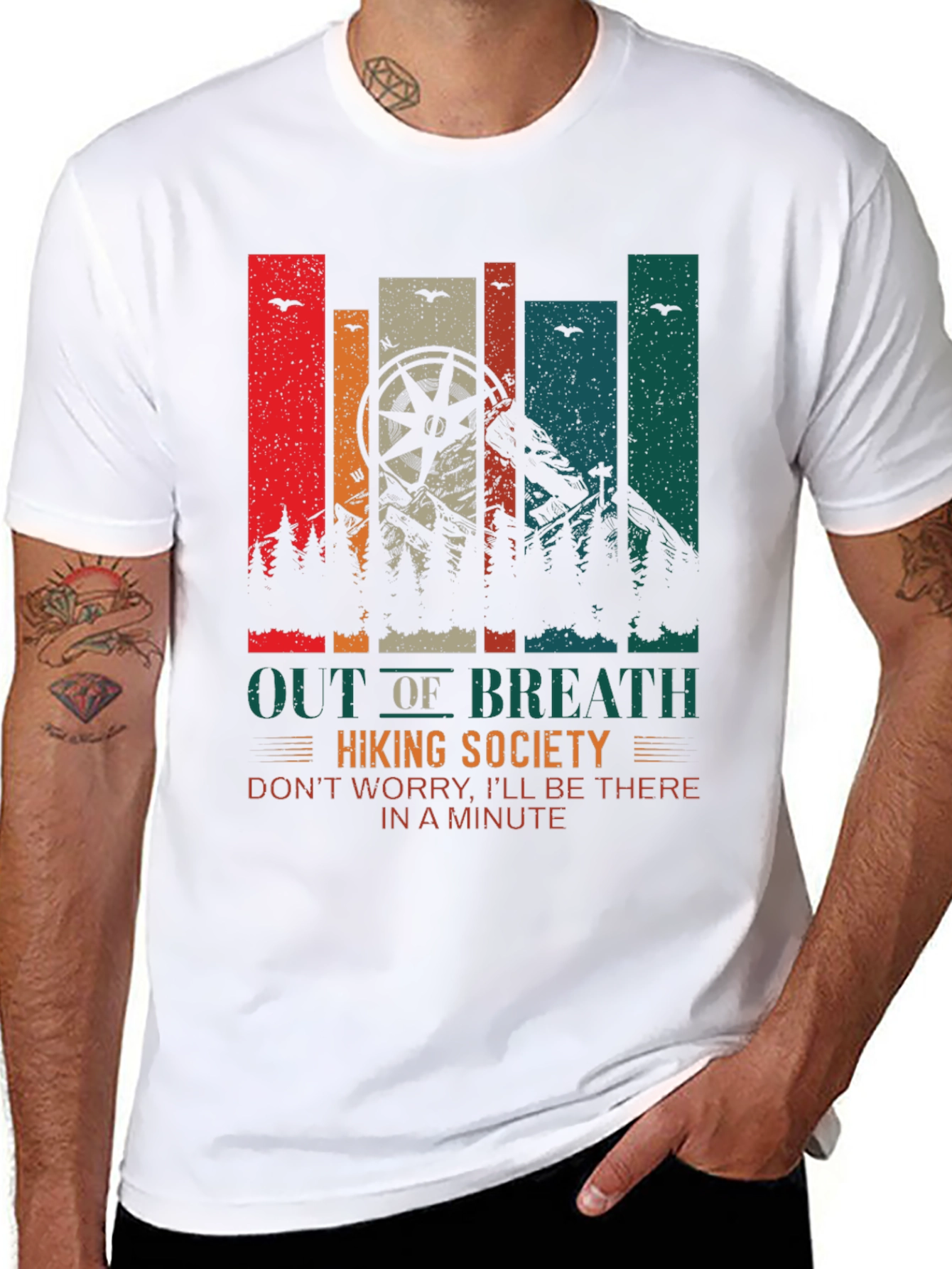 Black Out of Breath Hiking Society Graphic Tee view 8