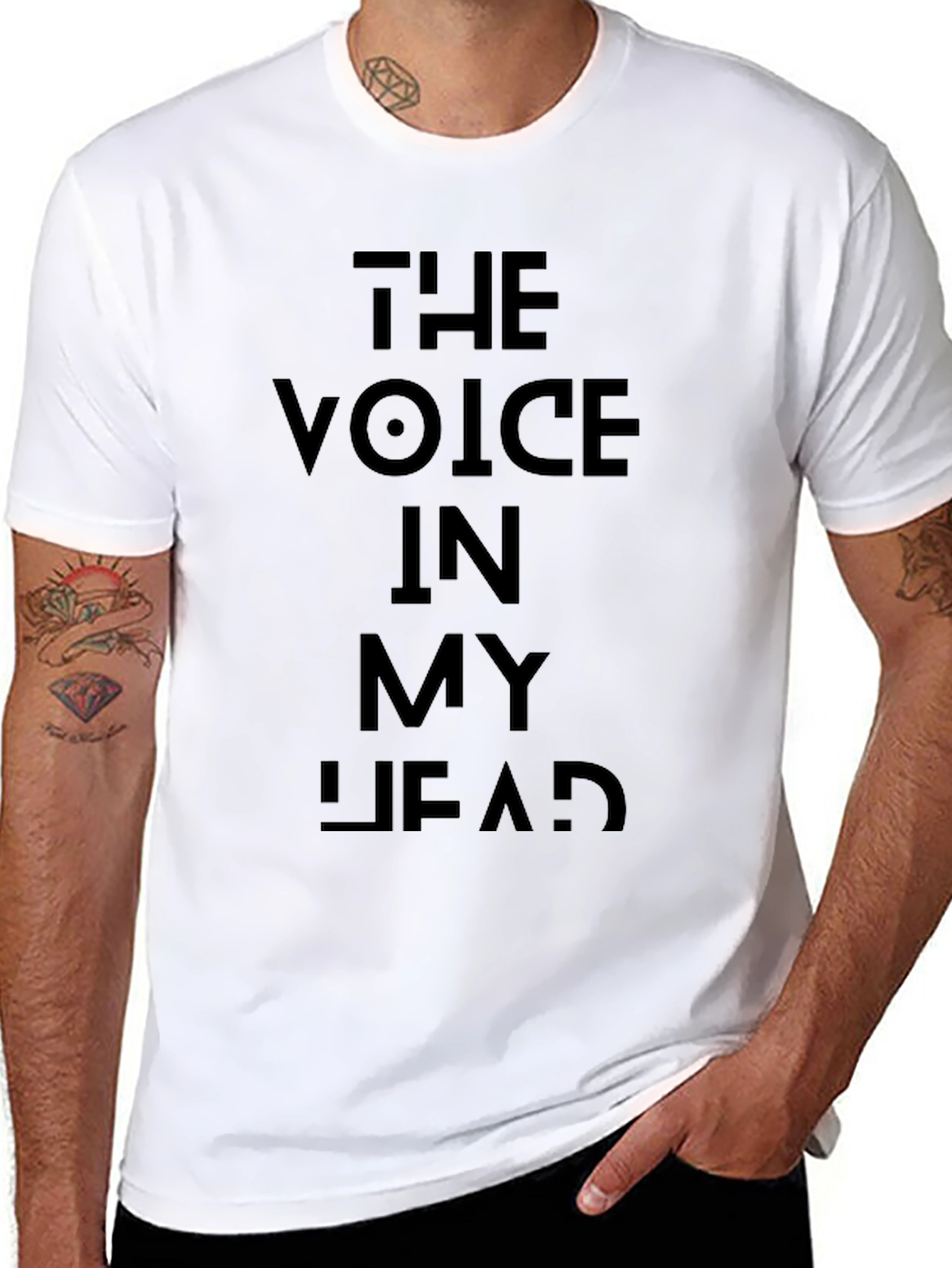 Black The Voice in My Head Graphic Tee - Black T-Shirt view 8