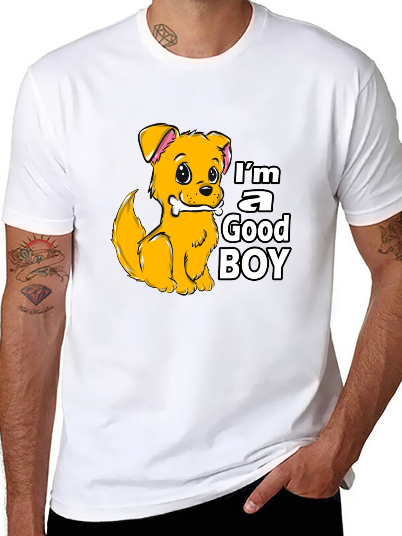 Black I'm a Good Boy Dog T-Shirt view 8