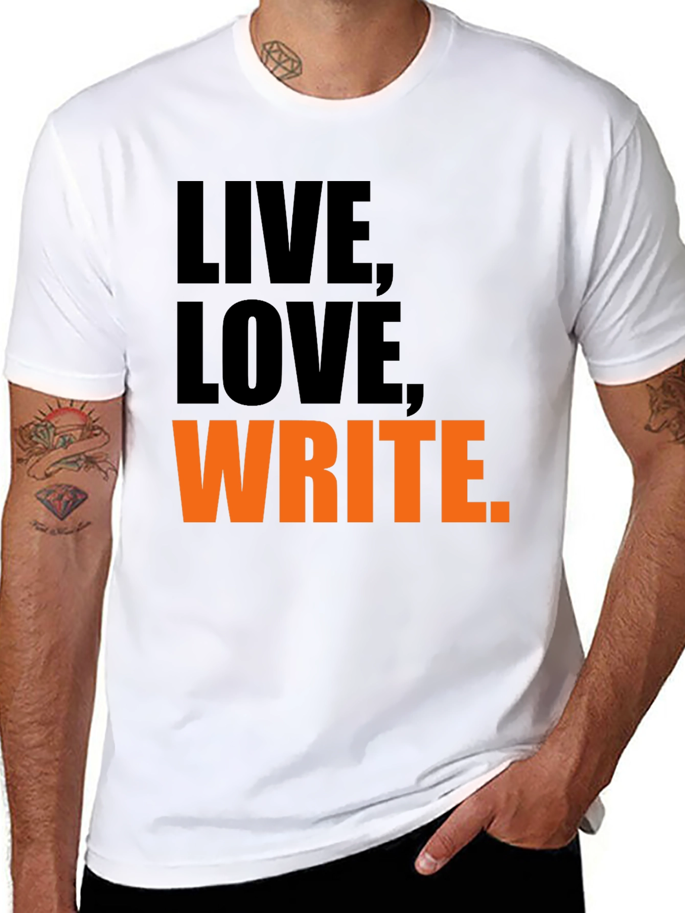 Black Live, Love, Write Graphic Tee view 8